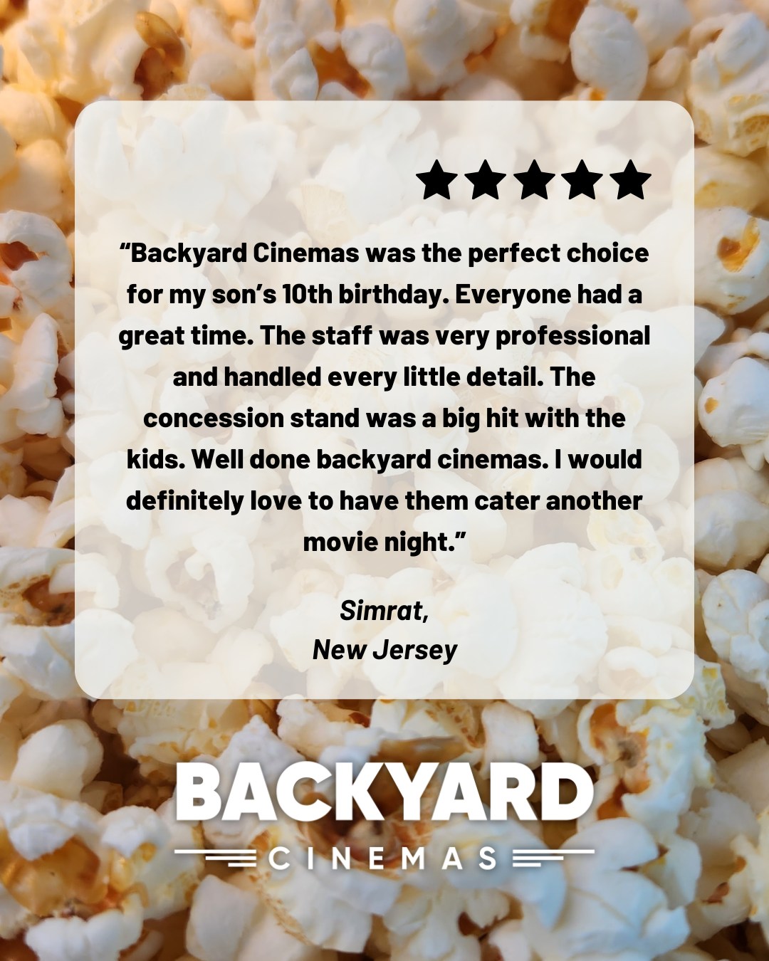 Birthday magic made easy 🥳✨ Backyard Cinemas brings the big screen, handles every detail, and even has a concession stand the kids can’t stop talking about. The perfect way to celebrate!
🍿 Host your own special event at backyardcinemas.co 🎥
#BackyardCinemas #BYCExperience #BirthdayEvents #OutdoorMovies #MovieNightNJ