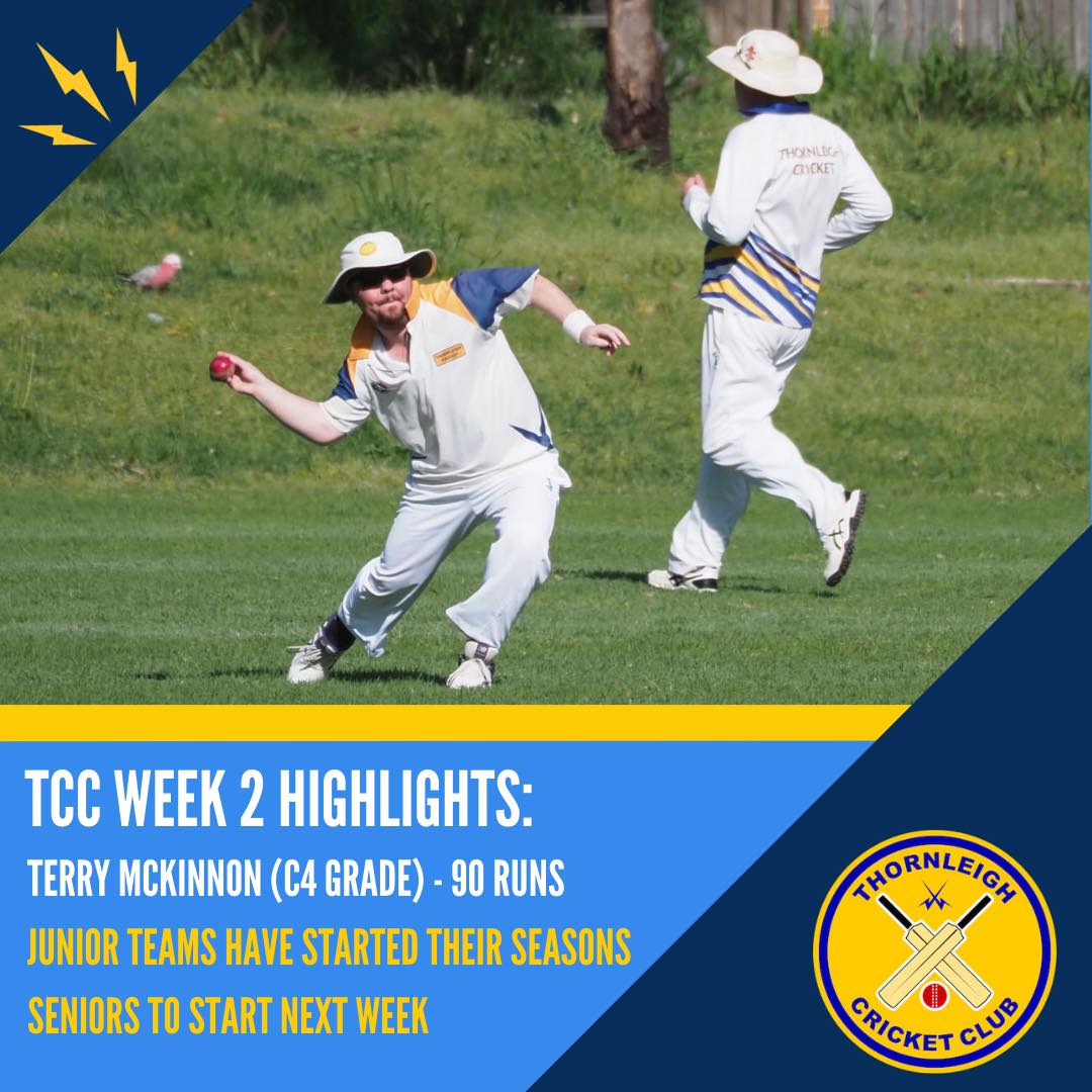Let’s have a look back at our latest weekend of cricket! 🏏
Our junior teams had some tough results this week, but what a great opportunity to learn more about the game and practice our skills for the upcoming season! Some fantastic skills were on display and the coaches were very happy with how our teams are going.
Our senior teams are now finished their friendly matches, ready to start their seasons this upcoming weekend. Terry McKinnon will feel in fine form with a marvellous 90 in our C4 teams win!
Have a great week, ready for a huge weekend upcoming! ⚡️ 💙💛
Send us an email if you have questions: thornleighcricket@gmail.com
Thanks as always to our Major Sponsor Alto Mitsubishi Pennant Hills and our Community Partners Magpies Waitara Allen & Sheppard Real Estate and Scooda for your huge support of local community cricket.
#PlayCricketforThornleigh #ThornleighCricket #SummerSport #Cricket #thornleigh #westleigh
Cricket NSW
Cricket Australia
Hornsby Ku-ring-gai & Hills District Cricket Association