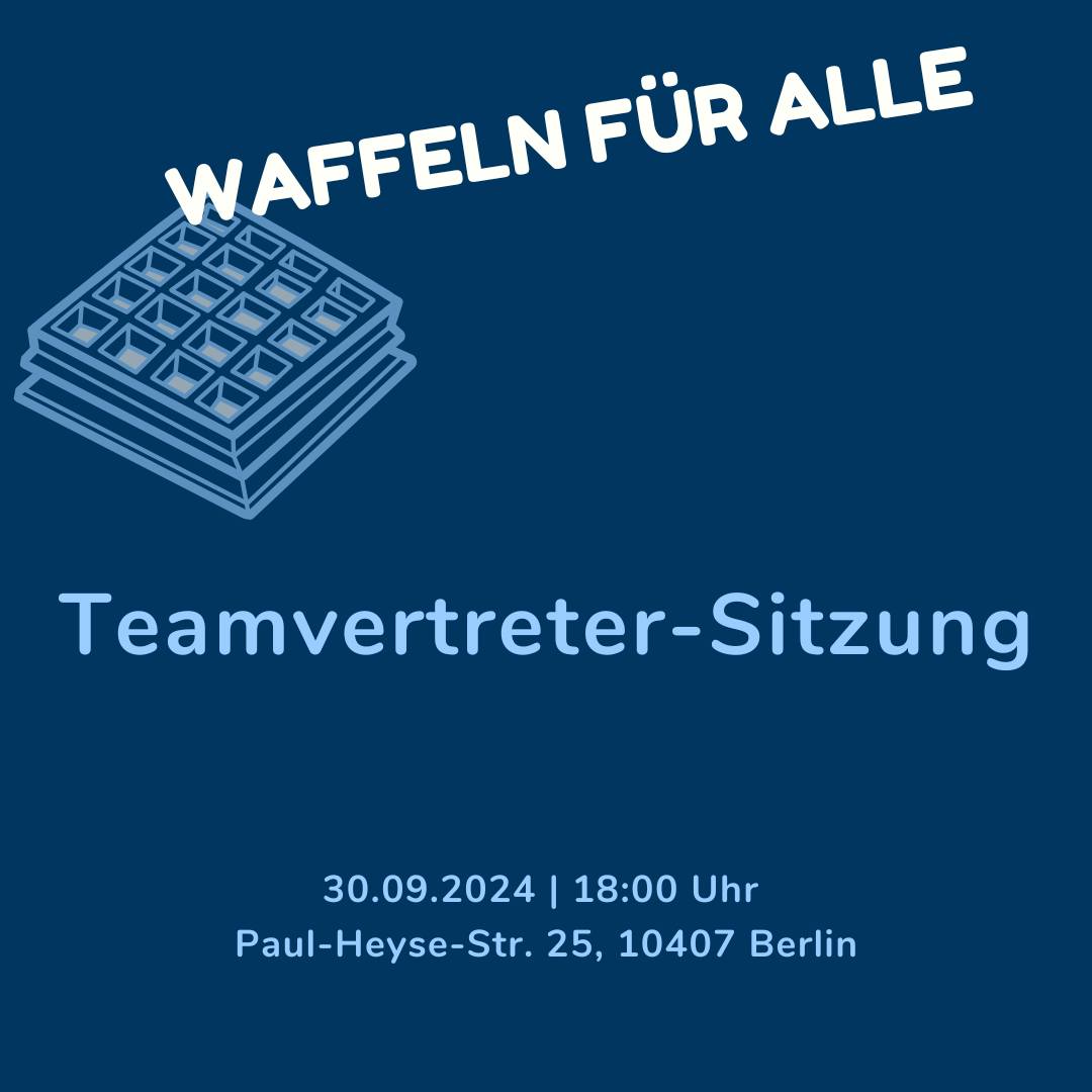 Am 30.09. gibt es für alle Waffeln, die bei unserer Teamvertreter-Sitzung teilnehmen. Also macht mit und lasst uns wichtige Themen besprechen!
#teamunitedonice #fürdiewertedeslebens