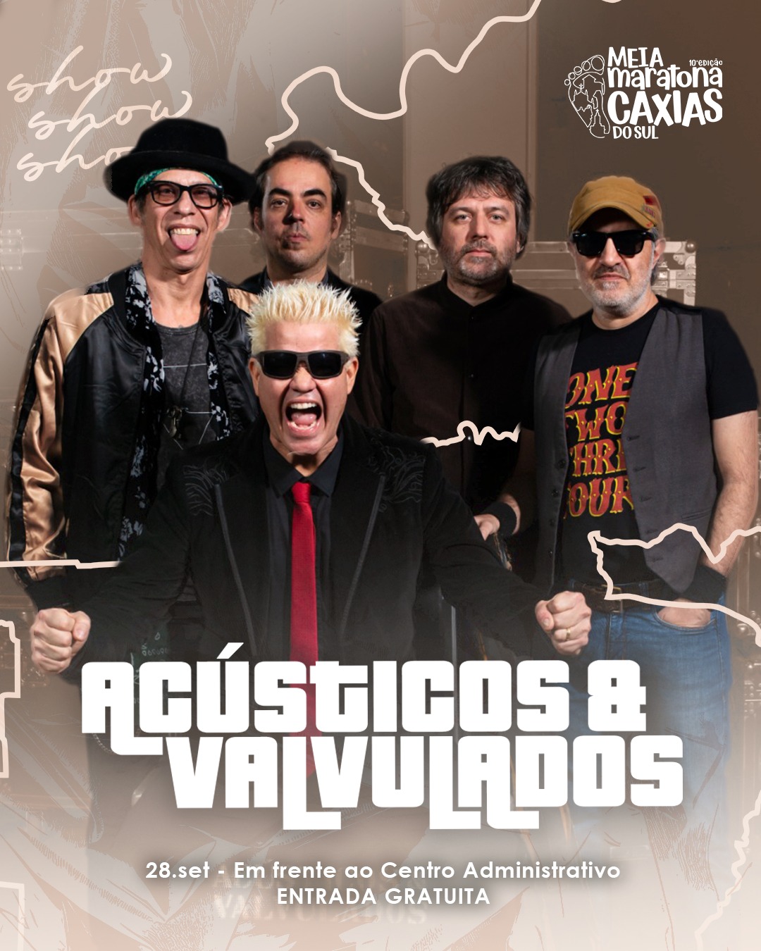 ⚠ O mistério acabou! ⚠
Para a nossa festa de 10 anos, a banda que vai colocar todo mundo para celebrar é a icônica @acusticosevalvulados ! 🚀
O show será logo após a corrida e a entrada é gratuita!
🗓 Datas: 28 de setembro
🕖 Horário: 10h30
📍 Local: em frente ao Centro Administrativo - Rua Alfredo Chaves, 1333 - Bairro Exposição
Venha viver essa experiência completa.
#MeiaMaratonaCaxias #AcusticosEValvulados #ShowPosProva #CorridaEFeata #FestaGratuita