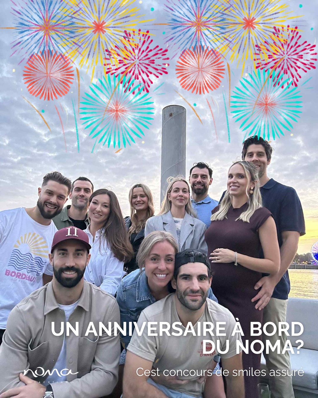 "Gardez le sourire, vous vous enlÚverez 10 années" disait Jane Birkin.
Noma : LA fontaine de jouvence bordelaise? On en est sûr tellement on récolte vos sourires.
Embarquez donc et croquez la vie (et nos planches) Ă pleines dents avec ceux que vous aimez.