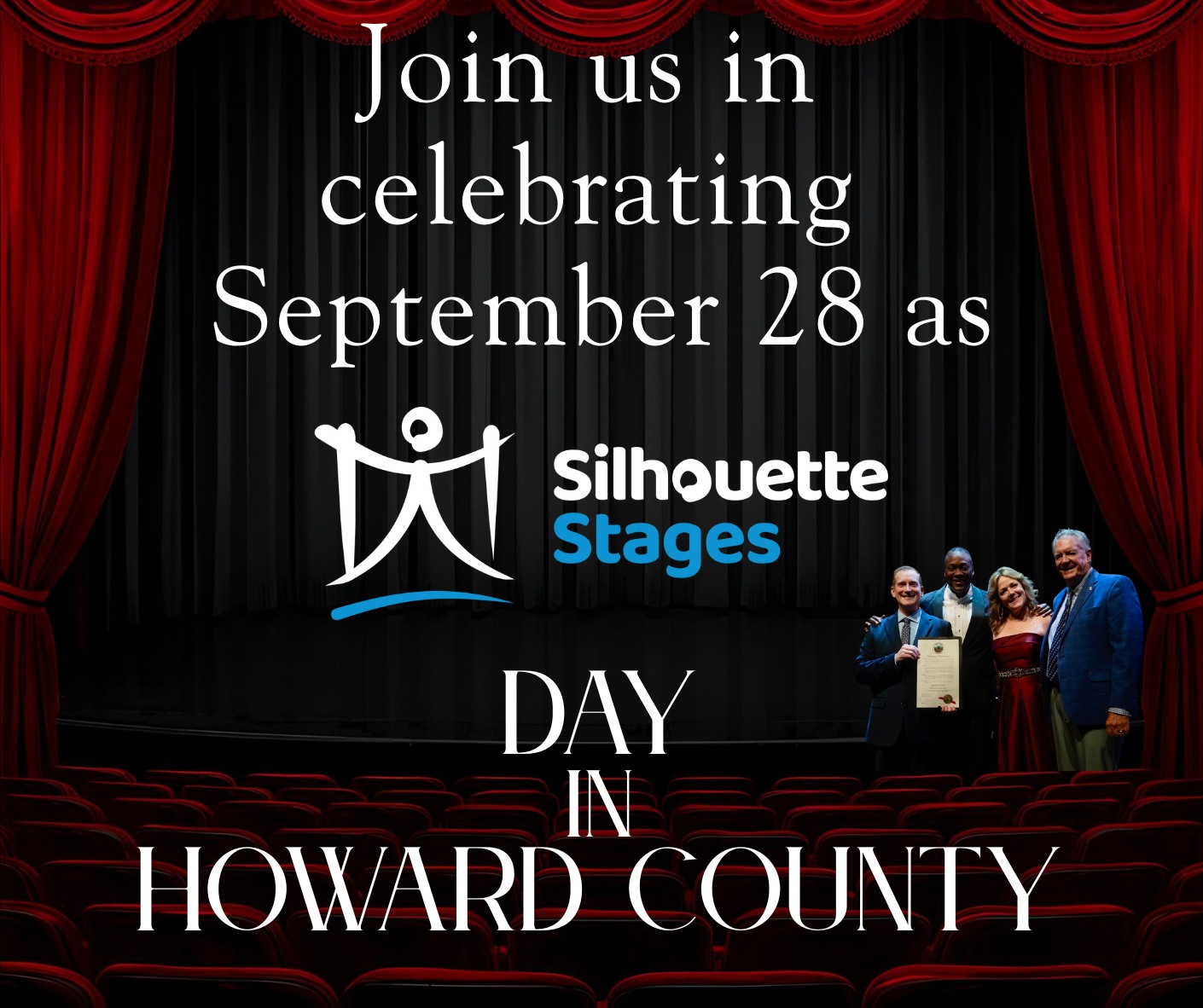 At our 20 year gala last year, Howard County Executive Calvin Ball proclaimed September 28 "Silhouette Stages Day in Howard County!" To celebrate this year, we are offering $2 off tickets to The Crucible for ONE DAY ONLY! Tickets are $2 cheaper today until midnight if you use the code HOCO. The Crucible runs Oct 10 - 26. You won't want to miss this incredibly powerful performance! Get tickets at the link in our profile.