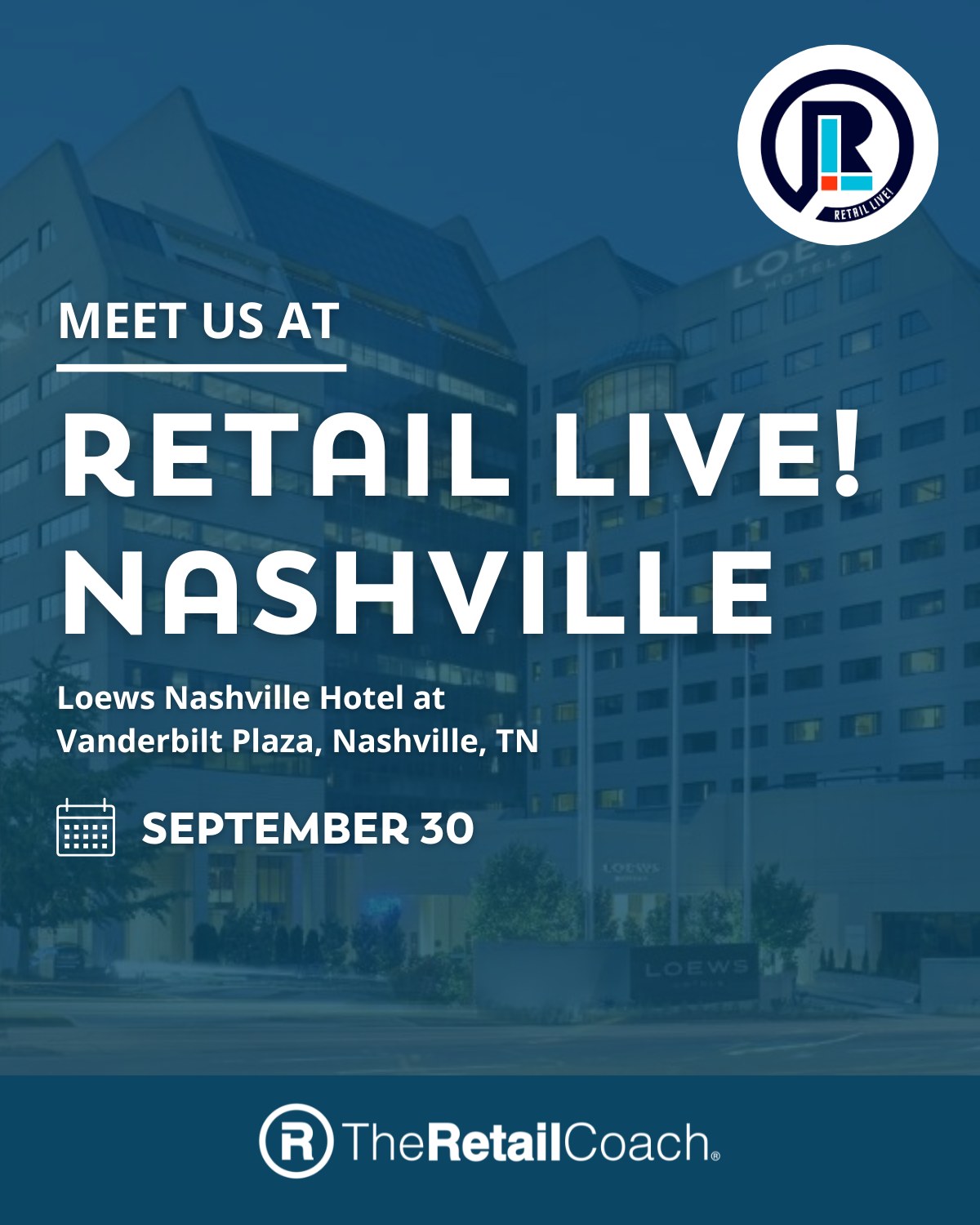 Just one week until Kyle will be at Retail Live Nashville!
Let us know if you will be attending.
💻 info@theretailcoach.com
-
#TheRetailCoach #RetailRecruitment #25YearsofRetail #EconomicDevelopment #CommunityDevelopment #WeRecruitRetail #RetailGrowth #Retail360 #CommunityRetailerRecruitment
