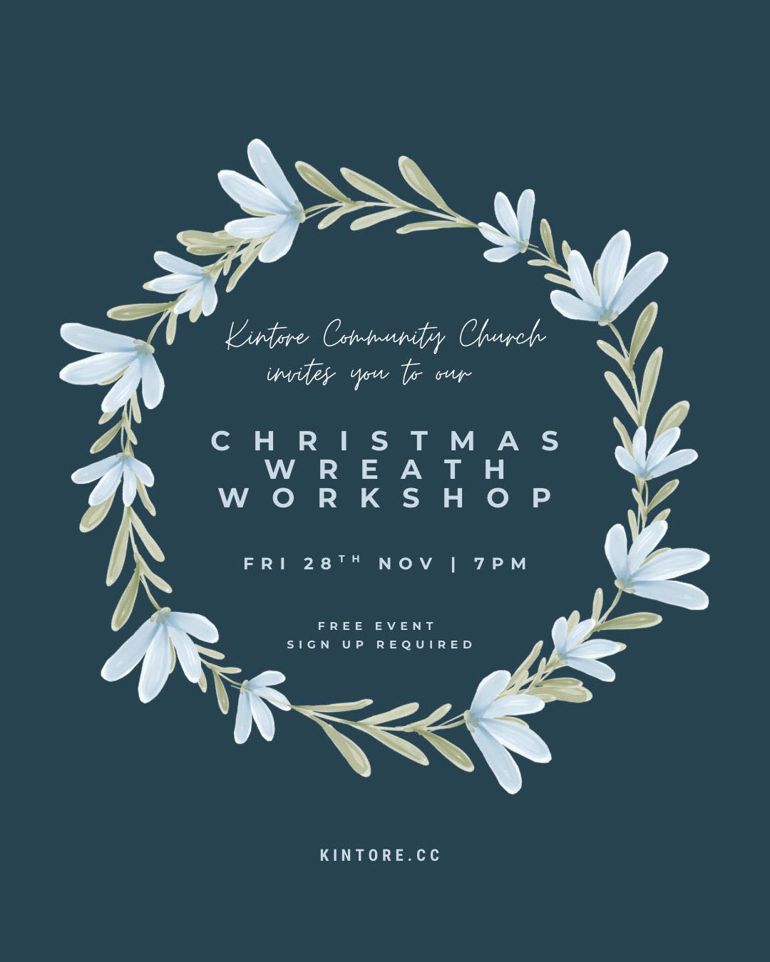 ✨ Save the Date! ✨
We’re excited to invite you to our Christmas Wreath Workshop 🎄💫
📅 Friday 28th November
🕖 7pm
📍 Kintore Community Church
🌿 A free festive event where you can get creative and enjoy some Christmas cheer!
🎟️ Ticket release date will be shared soon — keep an eye out so you don’t miss your spot!
#Kintore #ChristmasWorkshop #WreathMaking #FestiveFun #SaveTheDate