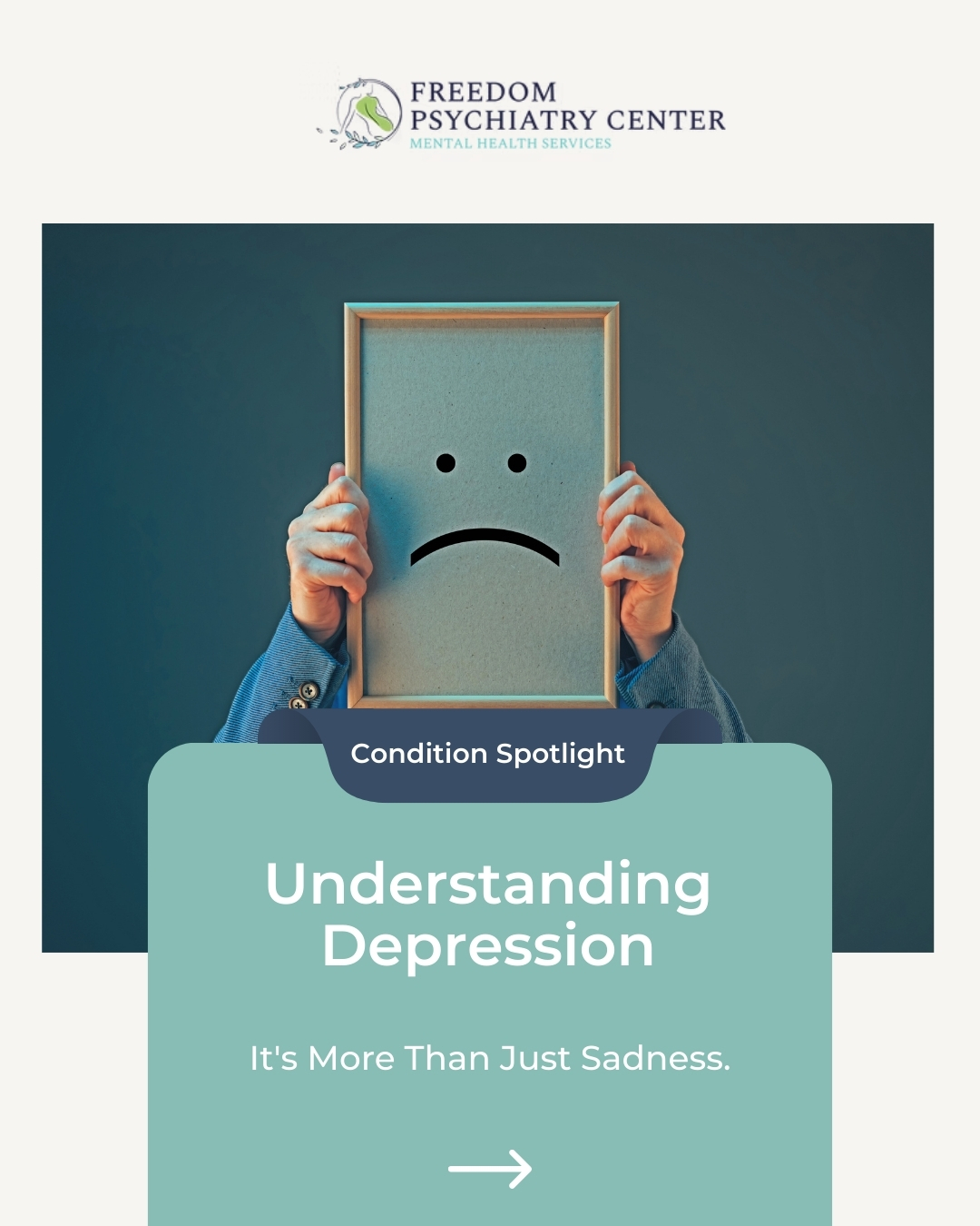 Depression is one of the most common mental health conditions, but it's often misunderstood. It's a complex illness with symptoms that go far beyond feeling sad. Swiping through can help you recognize the signs in yourself or a loved one. If you're struggling, know that you are not alone and effective psychiatric treatment can make a significant difference.
#DepressionAwareness #ItsOkayToNotBeOkay #MentalHealthSupport #FreedomPsychiatry #ArizonaMentalHealth #DepressionHelp #SeekHelp #EndTheStigma