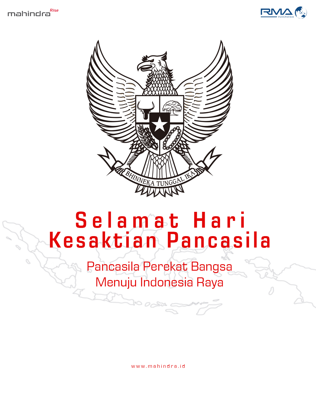 Selamat memperingati Hari Kesaktian Pancasila.
Mari kita jadikan nilai-nilai Pancasila sebagai semangat persatuan perekat bangsa dan pedoman dalam berkarya demi Indonesia Raya yang lebih maju.
.
.
.
#harikesaktianpancasila #pancasila ##MahindraScorpio #PikUpKeren #MahindraIndonesia #YourPartnerInSuccess #RMAIndonesia #mahindra4x4 #mining #plantation #farming #miningindonesia #minerals #coal #tambang #sobatenergi #ESDM #miningexpo #agriculture #agriculturelife #tipsandtrick #pertanian #perkebunan #pertambangan #fleet #fleetrental #rentalfleet #pickuprental
