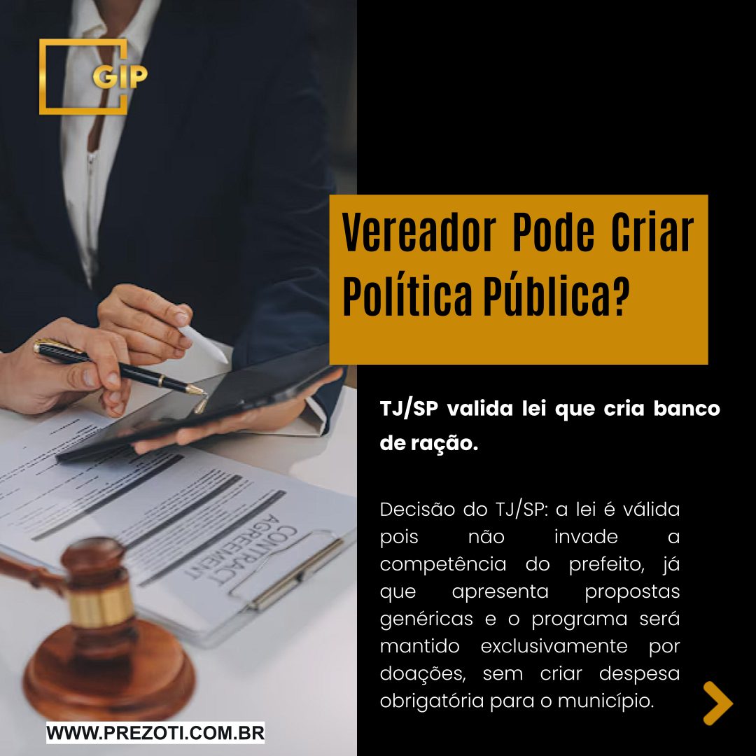 Uma Câmara de Vereadores pode criar por lei um novo programa social, ou isso é função exclusiva do Prefeito? Uma decisão do Órgão Especial do TJ/SP sobre uma causa animal esclarece esses limites.
No caso, a Câmara de Caçapava/SP criou por lei um "banco de ração" para animais. A Prefeitura questionou a norma na Justiça, alegando que invadia a competência do Poder Executivo.
A Decisão da Justiça:
O Tribunal considerou a lei constitucional. A justificativa foi que a norma não impôs uma despesa obrigatória ao município, já que o banco seria mantido exclusivamente por doações, e nem deu "ordens" diretas a secretarias, apenas traçou diretrizes gerais para uma política pública.
Essa decisão reforça que os vereadores podem, sim, criar políticas públicas de interesse social, desde que não interfiram diretamente na gestão administrativa e orçamentária, que são de competência do Prefeito.
A criação de leis municipais eficazes exige técnica jurídica. A Gonçalves Ignácio & Prezoti Advocacia e Assessoria Jurídica oferece consultoria em Direito Público para Câmaras e Prefeituras, garantindo que boas ideias se tornem políticas públicas válidas.
Acesse nosso site: www.prezoti.com.br
#DireitoPublico #DireitoAdministrativo #DireitoAnimal #CausaAnimal #PoderLegislativo #GestaoPublica #TJSP #Advocacia #GIPAdvocacia