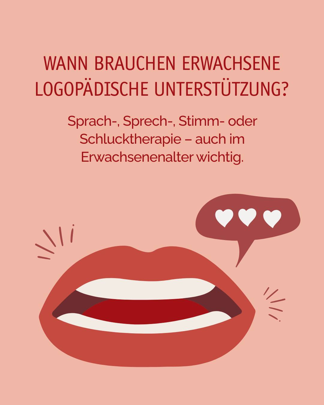Logopädie ist nicht nur für Kinder da, auch Erwachsene können logopädische Unterstützung brauchen. 🧠
Sprache, Stimme und Schlucken begleiten uns durchs ganze Leben – und können durch Erkrankungen, Unfälle oder stimmliche Belastungen beeinträchtigt werden.
Typische Gründe für eine logopädische Therapie im Erwachsenenalter sind zum Beispiel:
🔹 Sprachstörungen nach Schlaganfall (Aphasie)
🔹 Sprechstörungen wie Dysarthrie oder Sprechapraxie
🔹 Stimmstörungen durch berufliche Belastung oder organische Ursachen
🔹 Schluckstörungen nach Operationen, neurologischen Erkrankungen oder Tumorbehandlungen
🔹 Redeflussstörungen wie Stottern oder Poltern
💛 Eine logopädische Therapie hilft, verloren gegangene Fähigkeiten wieder aufzubauen, neue Strategien zu entwickeln – und wieder Sicherheit im Alltag zu gewinnen.
🗓️ Sprecht mit eurem Arzt oder Ärztin über eine Verordnung – oder meldet euch direkt bei uns, wenn ihr Fragen habt.
Wir beraten euch gern. 🤗
#logopädie #sprachtherapie #stimmtherapie #schluckstörung #aphasie #dysarthrie #stottern #poltern #logopädin #sprachtherapeutin #spracheistleben #logopädiesalzkotten #logopädie #salzkotten