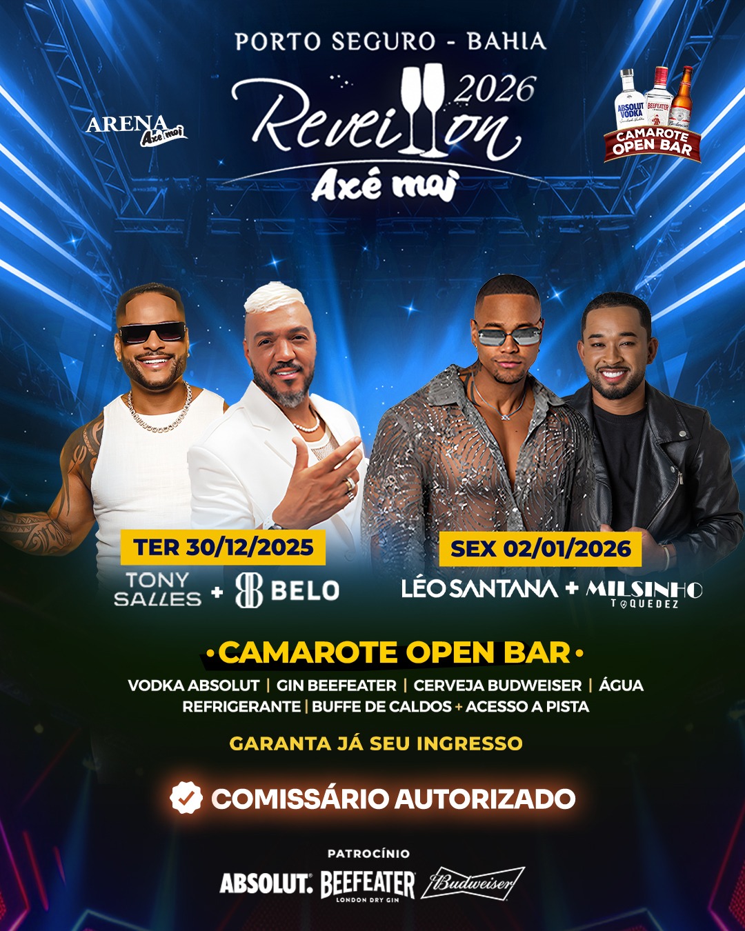 Venha curtir o Reveillon em Porto Seguro: Comemore a chegada de 2026 com muito conforto e animação Porto Seguro é o destino perfeito para viver momentos incríveis à beira-mar, no Reveillon Axé Moi. O evento, já tradicional na Bahia será nos dias 30 de dezembro de 2025 e 02 de janeiro de 2026. Desfrute de uma experiência única com as atrações Tony Salles e Léo Santana mais 2 atrações imperdíveis! Explore a localização privilegiada na Praia de Taperapuã, saboreando uma gastronomia deliciosa e mergulhando em uma atmosfera vibrante de diversão.
Seja parte dessa experiência única na Axé Moi! Adquira seu convite oficial pelo link
www.reveillon-axemoi.com.br/2026/?cod=5244
LEIA MAIS EM www.arraialdajudabahia.com.br
#portoseguro #bahia #arraialdajuda #caraiva #trancoso #suldabahia #bahia #arraialdajuda_bahia #carnaporto
