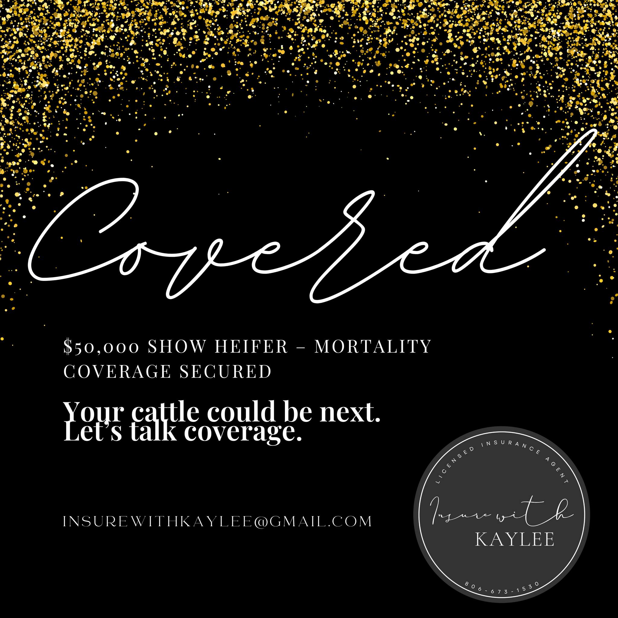 Just secured coverage on a $50,000 show heifer in Oklahoma—proof that your investment is worth protecting. ✔️
Insurewithkaylee@gmail.com
https://www.kayleeimkeequineagent.com/