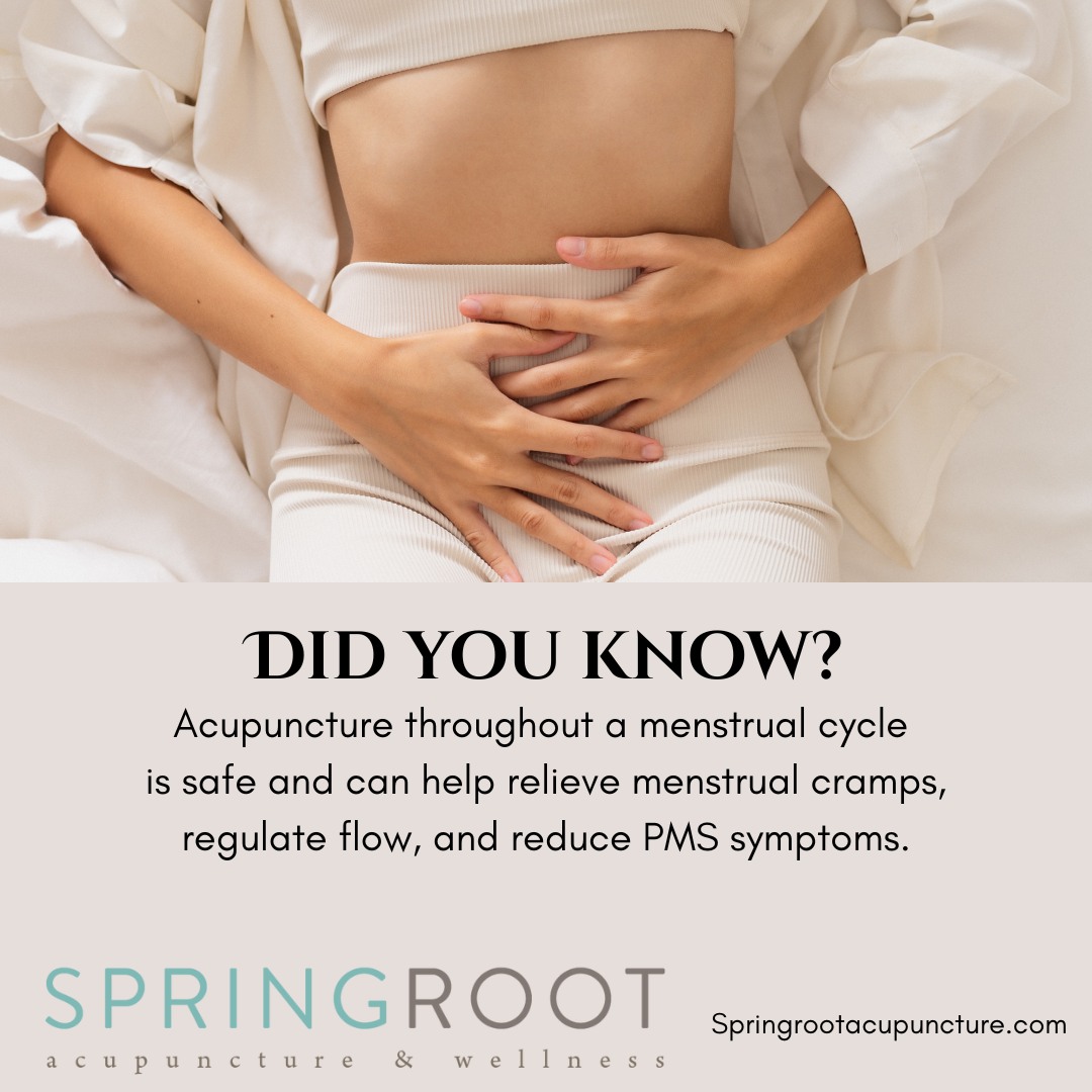 We have been led to believe that discomfort, mood swings, cramps, and pain with our cycle is "normal". As early as our teenage years we're told that over the counter medications and even birth control can make it better. At best, these mask the symptoms that are a sign of imbalance.
Acupuncture reduces PMS symptoms, including pain, bloating, mood swings, and fatigue by balancing hormones, improving blood flow to the pelvic area, and reducing inflammation. Many of our patients see a reduction of physical symptoms, such as pain, bloating, and breast tenderness, improved mood and reduction in anxiety and depression, a decrease in fatigue and insomnia (and improvement in overall energy), and a reduced need for medications.
15 minute consultations are complimentary. We would love to work with you!