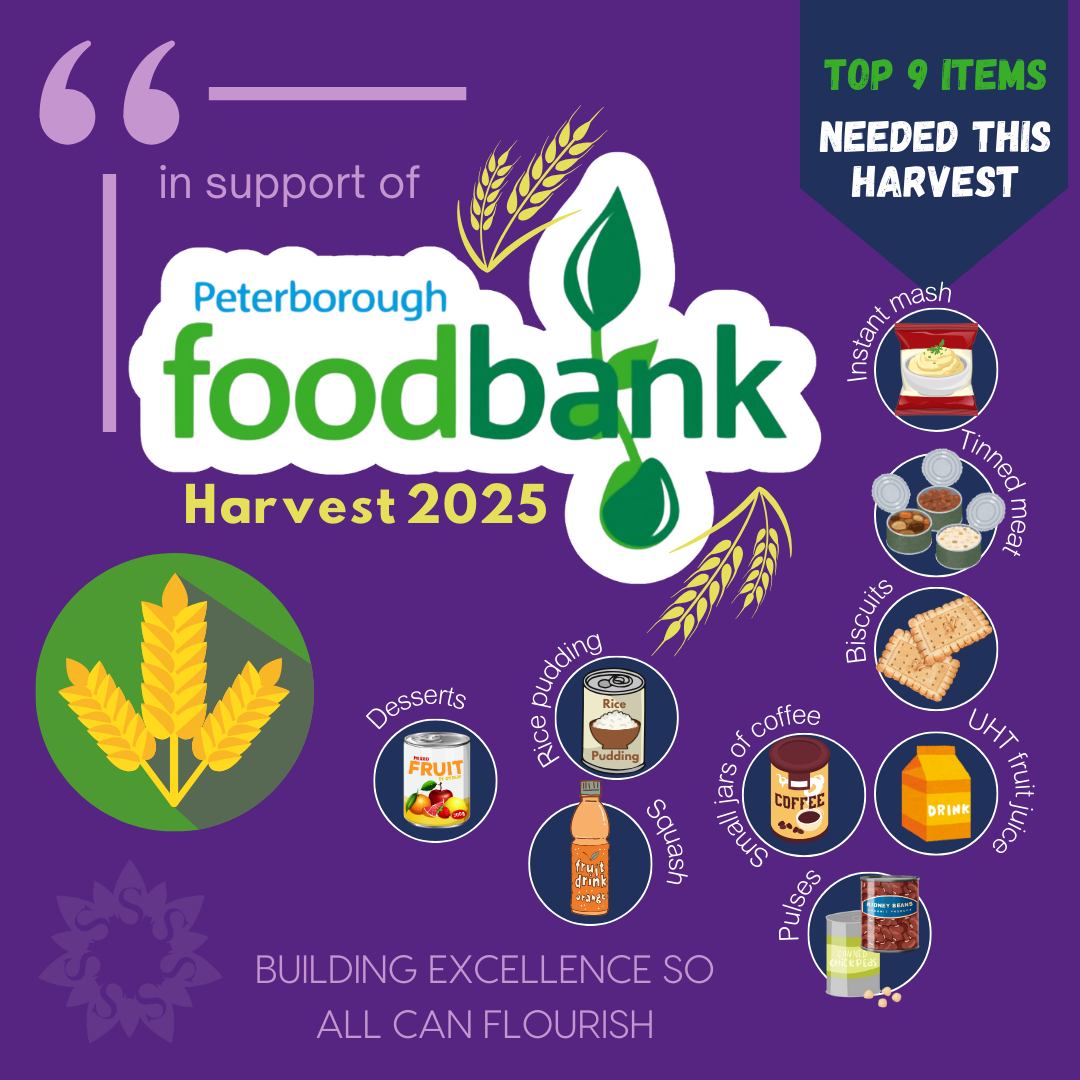 🥕🥖🫘 It's Harvest time again and we will be having our Harvest Church Service on Friday 17th October.
We are once again collecting non-perishable food items for the Peterborough Foodbank. We appreciate that making ends meet is challenging for everyone and we have been overwhelmed every year by your generosity in donating to this worthy cause in our own local community.
Last year, the Foodbank told us we made their largest school donation ever! 🎉 That is a reflection of your incredible compassion and kindness.
Please send any food items into school over the next couple of weeks. Foodbank will be collecting them from us on 17th October.
Thank you so much for your ongoing generosity.
.
.
.
#harvesttime #communitysupport #peterboroughfoodback #donations