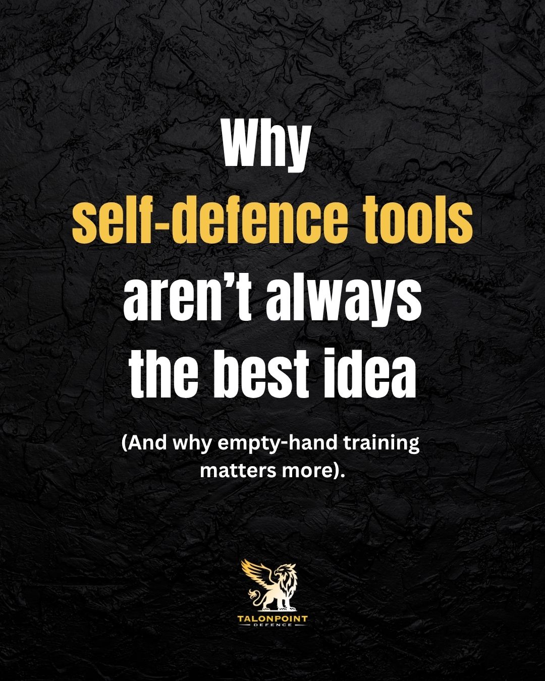 🚫 Thinking a gadget will keep you safe? Think again.
Tools can help in some situations — but they also bring legal risk, usability problems under stress, and the potential to be used back on you.
4 reasons tools aren’t always the answer:
● Some tools are illegal to carry if intended for defence.
● You must know how to use them. Holding ≠ hitting.
● Stress ruins fine motor skills — practice under pressure matters.
● Tools can be taken and used against you.
If you still prefer to carry a tool, train with it (under stress) and understand the law. Or just train with us and we'll teach you how to defend yourself empty-handed. Yep you saw that right. No tools necessary.
💬 Want our short guide on safe tool choices and training? DM us the word TOOLS below and we’ll send it to you.
💾 Save this post for later + share with someone who carries a gadget “just in case.”