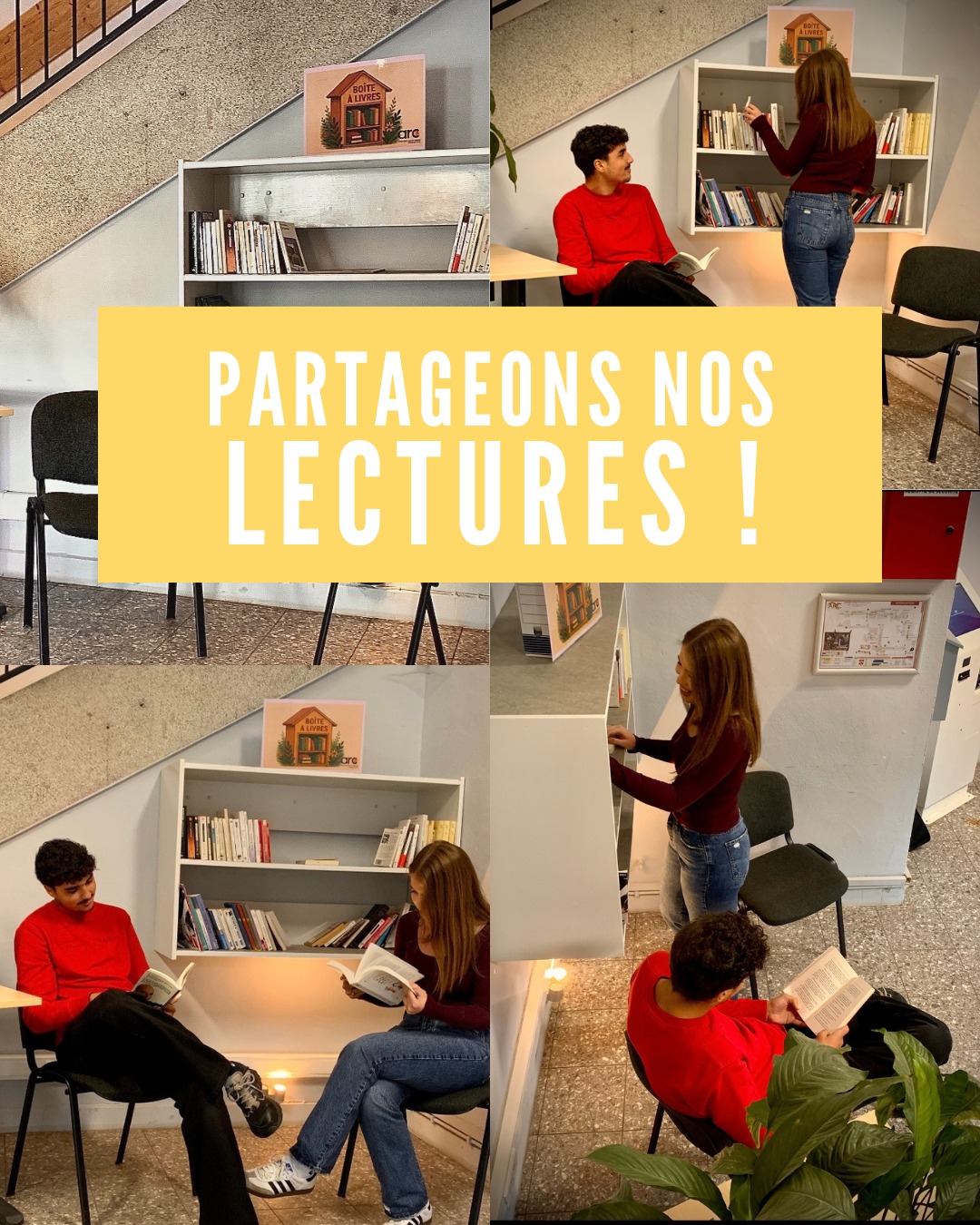 Partageons nos LECTURES 📖✨
📚 Une nouvelle boîte à livres s'installe à l'entrée de notre école ! 🎉
Le principe est simple : déposez un livre que vous avez aimé, prenez-en un autre qui vous fait envie. Romans 📕, BD 🎨, mangas 🇯🇵, magazines 📰, presse... Tous les supports sont les bienvenus ! 🙌
Pourquoi ? Parce que 15 minutes de lecture par jour ⏰, c'est déjà énorme. C'est s'évader entre deux cours 🌟, découvrir de nouveaux univers pendant la pause déjeuner 🚀, ou simplement déconnecter quelques instants du quotidien 💭.
Pas besoin d'être un grand lecteur pour participer 😊. Cette boîte, c'est notre bibliothèque collective 📚, accessible à tous, tout le temps. Vous y trouverez peut-être votre prochaine passion 💙 ou redécouvrirez le plaisir de tourner les pages 📖.
🎯 Prêts à partager ?
La boîte à livres est déjà en place ! Déposez votre coup de cœur ❤️ et prenez-en un nouveau.
En commentaire 👇, partagez votre dernière lecture marquante : livre, BD ou manga... Inspirez la communauté ! ✨
#LectureAuQuotidien #15MinutesDeLecture #BoîteÀLivres #CulturePourTous #ÉcoleLecture #PartageDesSavoirs