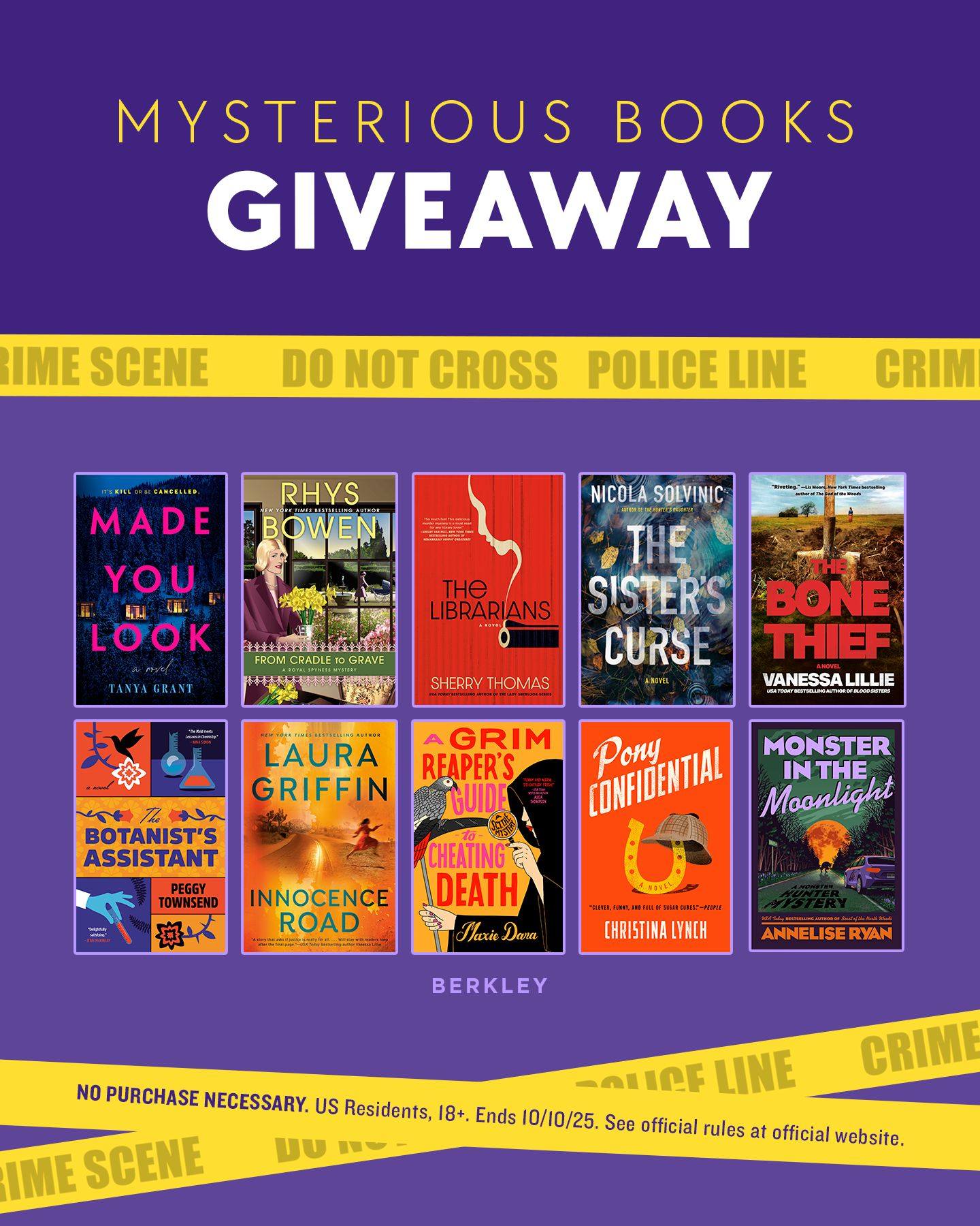 🦇🕸️ Another fang-tastic sweepstakes update… THE SISTER’S CURSE is part of @berkleypub’s October Mysterious Books Giveaway! One lucky reader will win a hauntingly good prize pack of chilling reads. The sweepstakes runs Oct 1–10! Don’t miss this BOO-tiful chance to WIN! 👻
Enter here: (link in bio)
#thesisterscurse #nicolasolvinic #sweepstakes #bookgiveaway #spookyreads #mysteryreads #thrillerbook