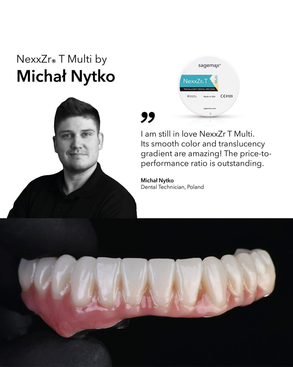 NexxZr T Multi remains our flagship when it comes to combining high strength with outstanding esthetics.
Together with an attractive price, it becomes an indispensable material for every digital lab. Thank you, Michal, for seeing it the same way - great work! 🤩
يظل ال NExxZr T Muti هو الرائد عندما يتعلق الأمر بالجمع بين القوة العالية و الجمال المتميز. و بالإضافة الى سعره الجذاب بيكون مادة لا غنى عنها لكل معمل و عيادة. شكراً مايكل، على عمل ممتاز! 🤩
اسأل عن عروض اكتوبر المتميزة !
@sagemax official
For more information on our products and for our latest promotions call us on
: 24513870 - 24513874
لمزيد من المعلومات و للاستعلام اتصل بنا : 24513870 - 24513874
#sagemax #dentalwork #dentallab #dentaltechnician #dentalphotography #nexxzrtmulti #dentistry #technikdentystyczny #dentalinspiration #عيد_و_كبريته #زركونيا_ديسك #جودة_تثق_بها #جودة_عالية