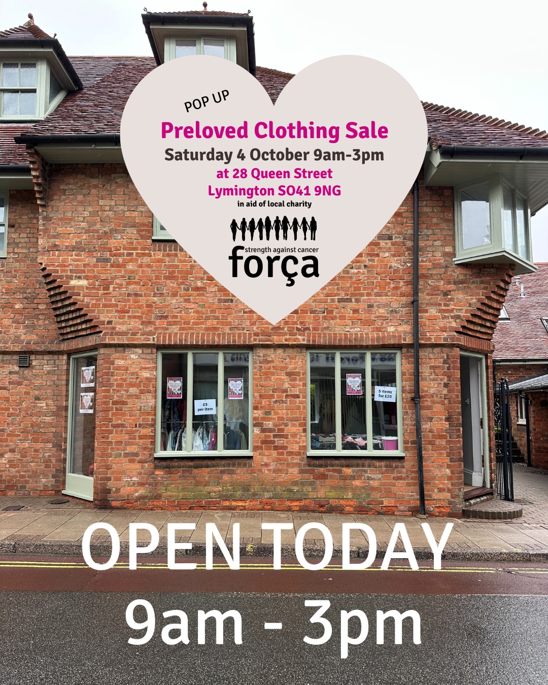 Our Preloved Sale is open tody from 9am to 3pm at 28 Queen Street
Come on in and find some great preloved clothing for ladies and teens!
All funds to forca strength against cancer - helping local people living with cancer.