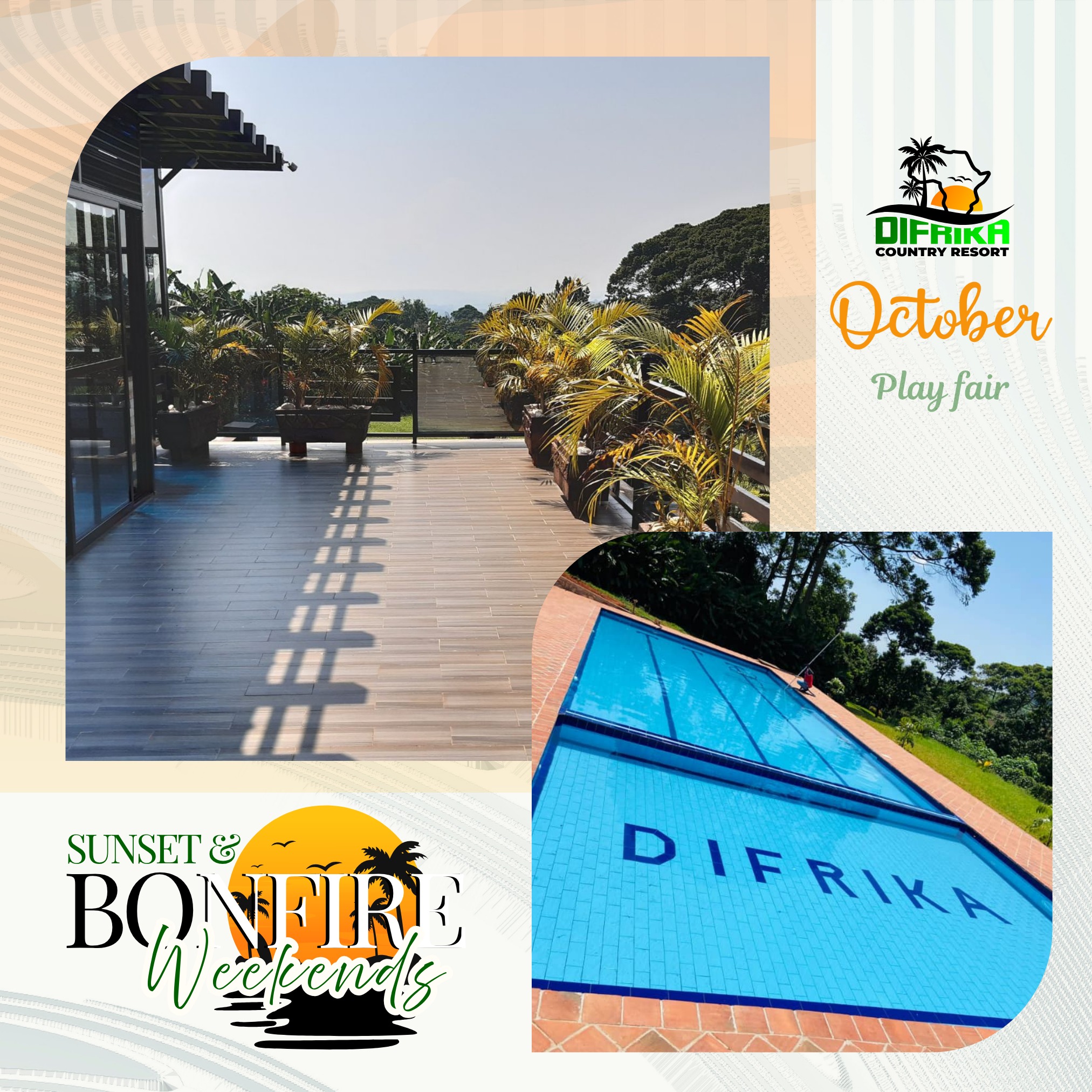 Weekend bundle + bonfire night—October dates live.
🎃 OCTOBER SUNSET WEEKENDS – DIFRIKA
2 Nights + Breakfast • Bonfire Night • Welcome Mocktail
Add-ons: BBQ • Birthday Cake • Decor Corner
📅 Every Fri–Sun in October
📍 Difrika Country Resort
💬 Reply “SUNSET” for rates & dates
Location: Use Google Maps: https://maps.app.goo.gl/KtwRUSdPRQBXvYFK8
Reservations: https://www.difrikacountryresort.com/reservations
#DifrikaCountryResort #OctoberAtDifrika #SunsetWeekends #BonfireNights #ExploreUganda #WeekendGetaway