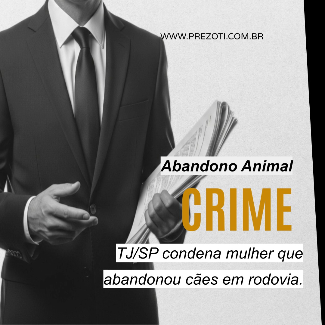 Deixar um animal para trás não é um deslize. É crime. E a Justiça está cada vez mais rigorosa com quem comete este ato de crueldade.
Em um caso recente, o Tribunal de Justiça de São Paulo (TJ/SP) condenou uma mulher que foi filmada abandonando seus dois cães na beira de uma rodovia. A decisão reverteu uma absolvição anterior e reforçou a gravidade da conduta.
A Decisão da Justiça:
O Tribunal destacou que abandonar os animais em uma estrada os colocou em extremo risco de morte, o que demonstrou a intenção (dolo) e um "significativo desprezo pela vida". A pena de prisão foi convertida em prestação de serviços à comunidade e multa.
Essa condenação é um recado claro: a tutela de um animal gera responsabilidade. O abandono é crime de maus-tratos, previsto em lei e com penas cada vez mais severas.
A conscientização é a melhor forma de combate ao abandono. Denuncie os maus-tratos. A proteção animal é um dever de todos. A Gonçalves Ignácio & Prezoti Advocacia e Assessoria Jurídica apoia a causa animal e atua nas discussões sobre o Direito Animal.
Acesse nosso site: www.prezoti.com.br
#DireitoAnimal #AbandonoECrime #MausTratosECrime #Justiça #TJSP #CausaAnimal #Advocacia #ResponsabilidadeSocial #GIPAdvocacia