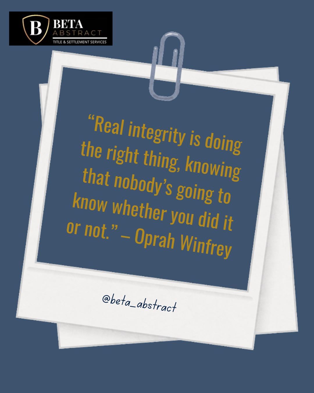At Beta Abstract, integrity guides everything we do — from reviewing every detail to ensuring our clients close with confidence. 🏡🔑
#Integrity #RealEstate #TitleandSettlement #ClosingDay #BetaAbstract