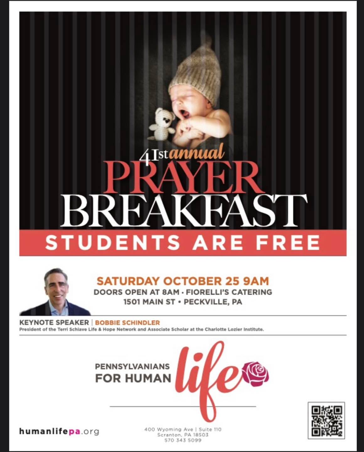 The Prayer Breakfast with Bishop Bambara is October 25th!