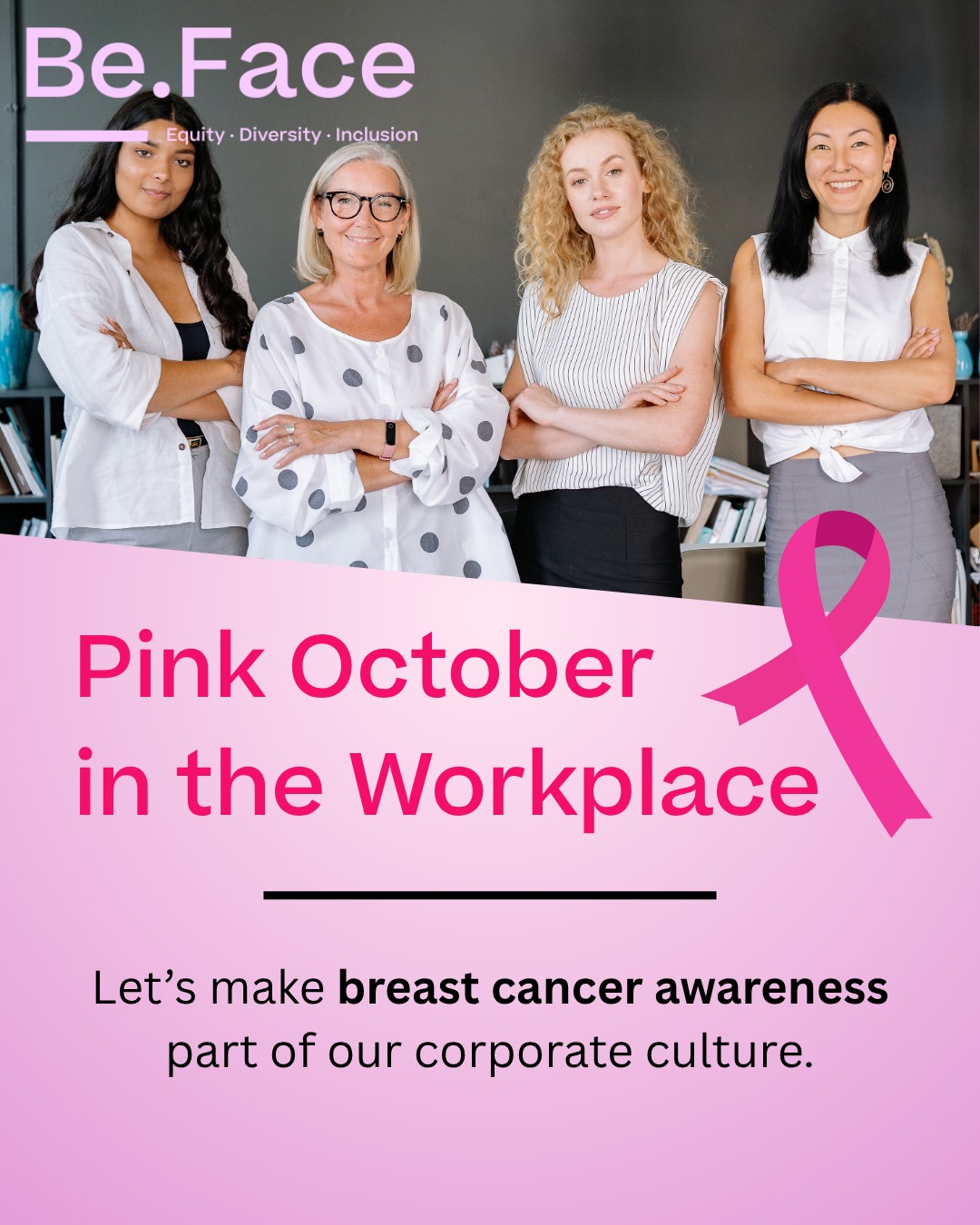 🩷Pink October in the Workplace
At Be.Face, we believe that breast cancer awareness belongs in every workplace.
This October, let’s make prevention part of our corporate culture.
💼 Why it matters:
1 in 8 women will face breast cancer in her lifetime.
Early detection saves lives—and awareness starts with us.
📣 What you can do:
✅ Talk about screening
✅ Share trusted resources
✅ Encourage your teams to take action
✅ Support with empathy and respect
Together, we can turn awareness into impact.
Be.Face asbl is a network of companies committed to Diversity and Inclusion through impactful mentoring programs.
------------------
🩷Octobre Rose au travail
Chez Be.Face, nous croyons que la sensibilisation au cancer du sein a toute sa place dans le monde professionnel.
En octobre, faisons de la prévention une partie intégrante de notre culture d’entreprise.
💼 Pourquoi c’est important :
1 femme sur 8 sera confrontée au cancer du sein au cours de sa vie.
Un dépistage précoce sauve des vies — et la sensibilisation commence avec nous.
📣 Ce que vous pouvez faire :
✅ Parlez du dépistage
✅ Partagez des ressources fiables
✅ Encouragez vos équipes à agir
✅ Soutenez avec bienveillance
Ensemble, transformons la sensibilisation en impact.
Be.Face asbl est un réseau d’entreprises engagées pour la diversité et l’inclusion à travers des programmes de mentorat.
---------------
#breastcancerawareness #octobrerose #breastcancerawarenessmonth #pinkribbon #cancerdusein #PinkOctober #BeFace #CorporateSolidarity #Mentoring #WorkplaceWellbeing #DiversityAndInclusion #breastcancer #health #corporate #corporatelife #work #company #workplace #office #healthylifestyle #prevention #awareness