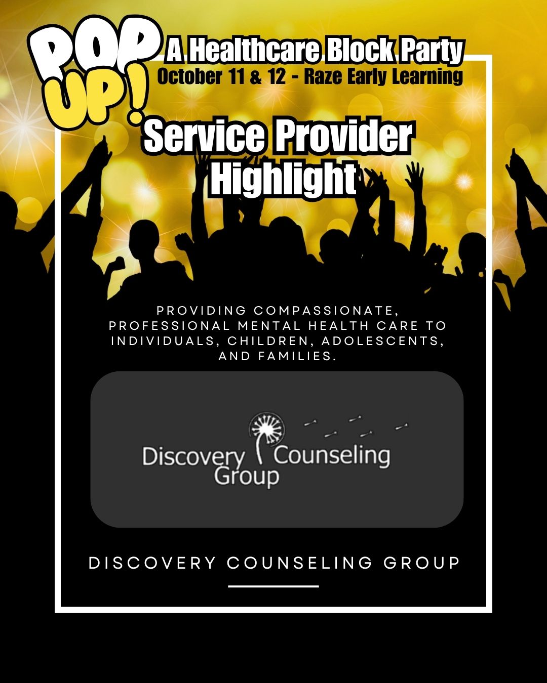 🎉Meet the team powering the block party!
Join us at @razeearlylearning on October 12th and connect with @discoverycounselinggroup!
✔Providing - compassionate, professional mental health care to individuals, children, adolescents, and families.
About: It is the mission of Discovery Counseling Group to provide the highest quality of care, by utilizing a balance of professionalism, knowledge, dignity, compassion, empathy and respect to each and every client we are given the opportunity to serve.
Our work will be all inclusive of adults, children, teenagers and families. Regardless of the challenges you are facing it is our professional goal to be of assistance and service to every client. As they learn and grow through the difficult challenges in their lives to become the best individual that they can be.
RSVP to the block party and learn more at www.majirising.org
#MajiRising #spokanewashington #vibesandvitalsigns #community #CommunityHealth #CommunityCare #healthycommunities #heathcare #healing