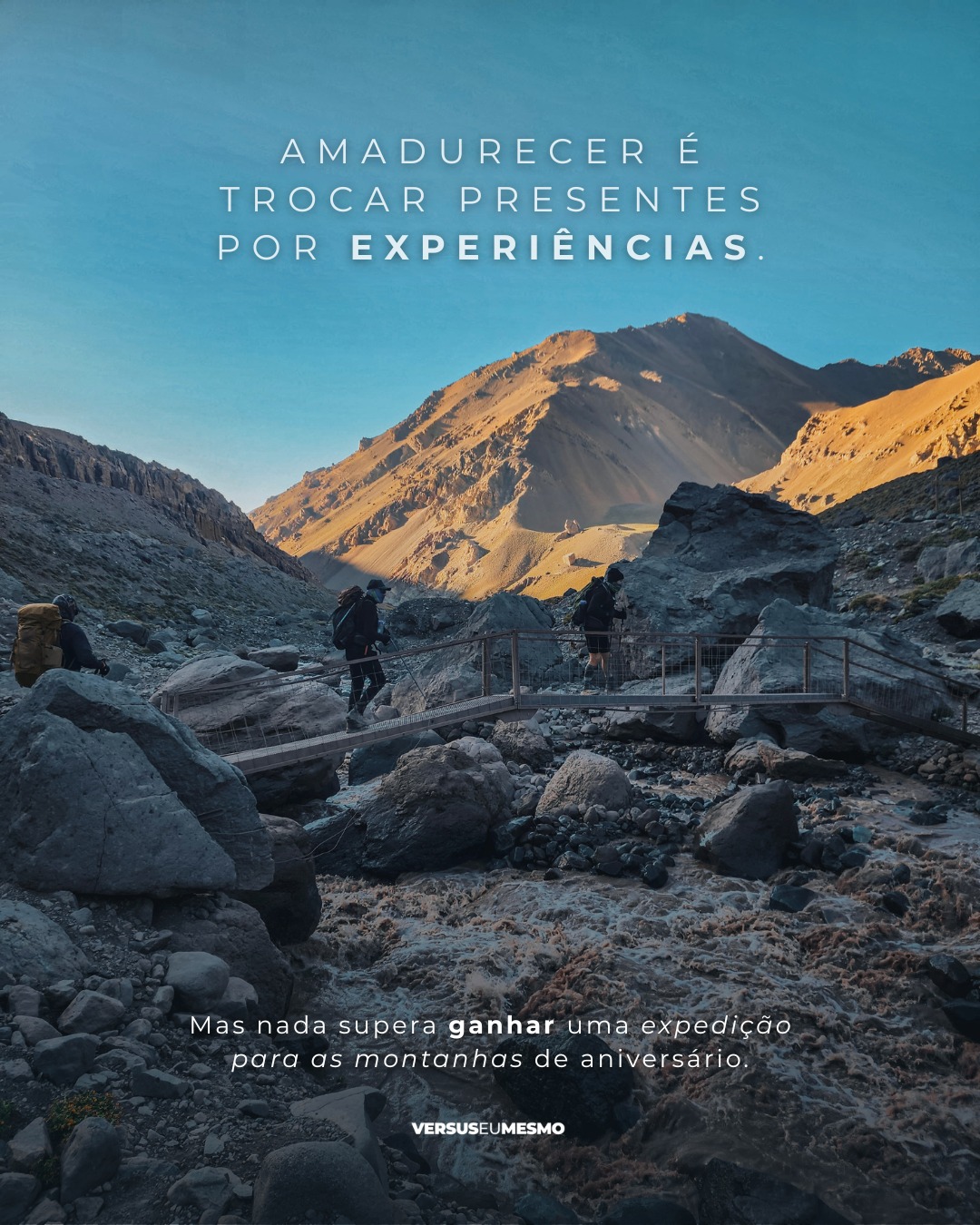 Marca aqui quem tá te devendo um presentão desses 🤭
Nada supera ganhar uma viagem de aniversário. 🎂🏔️
Na plataforma da Versus você escolhe sua expedição, encontra seu guia e garante sua vaga com segurança e facilidade.
É o tipo de presente que marca uma vida inteira.
📲 Quer viver isso ou dar de presente pra alguém especial?
Chama a gente no WhatsApp e garanta sua expedição!
#VersusEuMesmo #Montanhismo #Expedição #AventuraComSegurança #VidaOutdoor