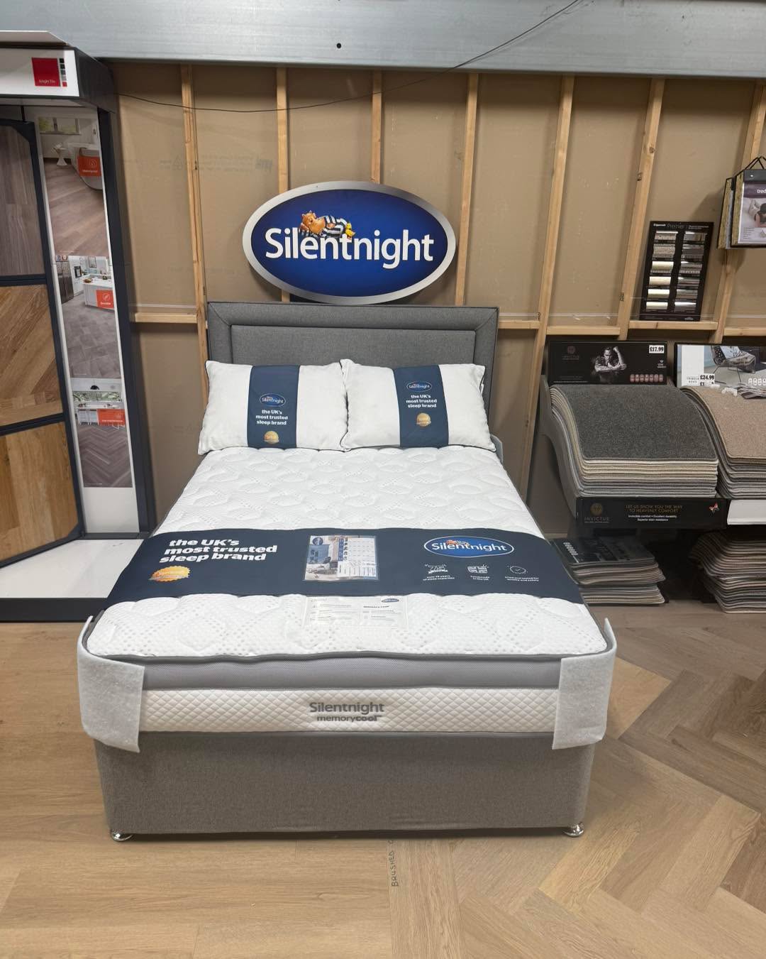 🦛🦛Silent night bed’s and mattresses🦛🦛
Our displays are now starting to take shape
Come and take a look at the best mattresses money can buy
Silent night the uk’s leading mattress maker
Need a new bed? We will install at the same time as fitting your new carpet
Free delivery and as an introductory offer we will take your old one away 🚚