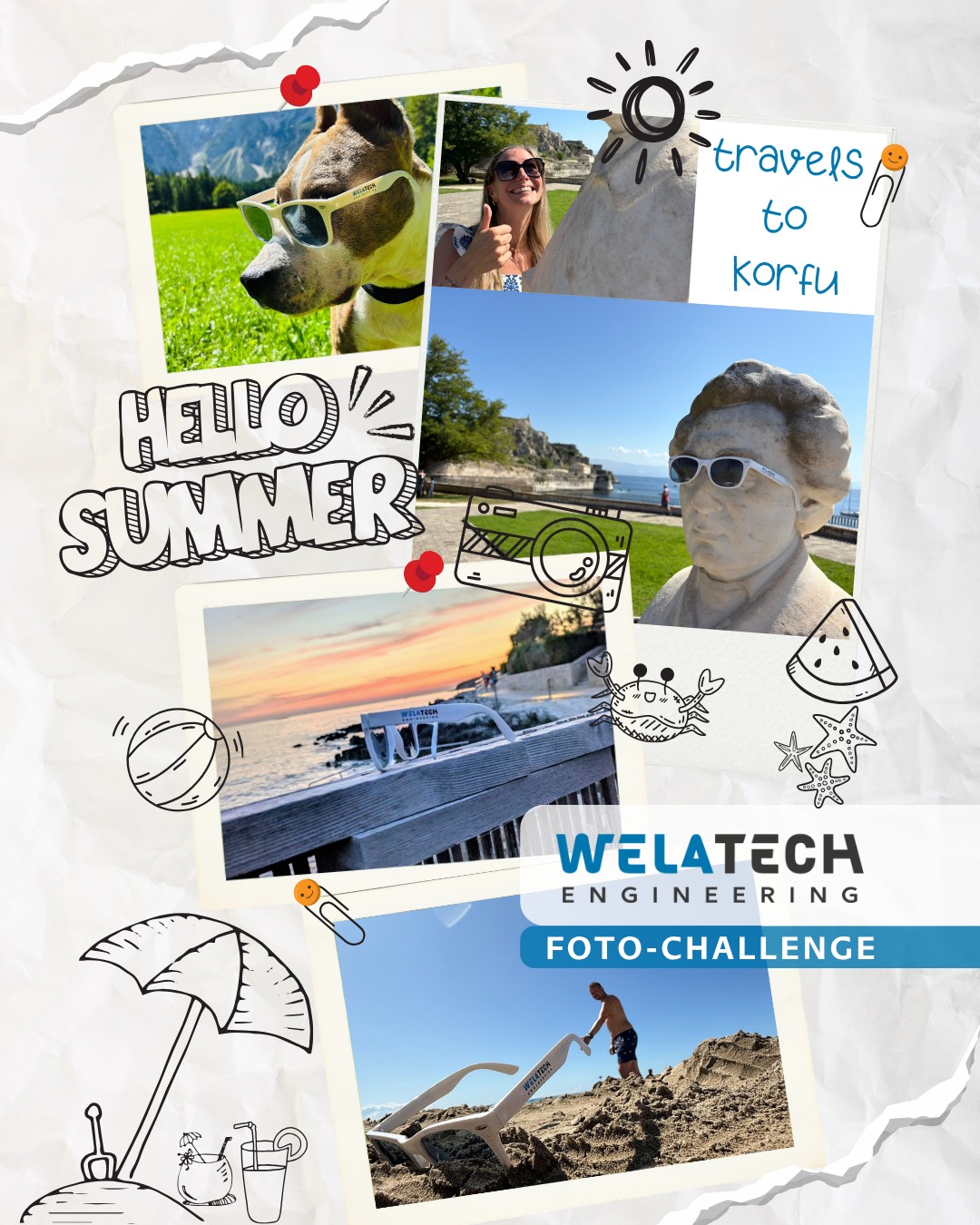 🌞 Sommer, Sonne, Kreativität! 😎
Mit einer gemeinsamen Sonnenbrillen-Aktion haben wir unsere Kolleg:innen in die wohlverdiente Urlaubszeit verabschiedet – inklusive einer Einladung, ihre ganz persönlichen #Sonnenmomente mit uns zu teilen. Ob am Meer, in den Bergen oder einfach im Garten: Die Kreativität und gute Laune in den eingesendeten Bildern war einfach ansteckend! 🤩🕶️
Unsere WELATECH Foto-Challenge war ein voller Erfolg und wir dürfen stolz verkünden:
@n.ruecker88 hat mit seinem Vierbeiner 🐶 das kreativste und ausgefallenste Sommerfoto geschossen! 🎉📸
👉 Herzlichen Glückwunsch an Noel zum Sieg und ein großes Dankeschön an alle, die mitgemacht haben! 💙
Eines ist sicher:
Die nächste Challenge kommt ganz bestimmt … ! 😉
#WELATECH #FotoChallenge #HelloSummer #Winner #Sommermomente #EngineeringMeetsLifestyle #Sonnenbrille #CreativeChallenge #TeamWELATECH #MadeForTheSun #CommunityPower #SommerVibes