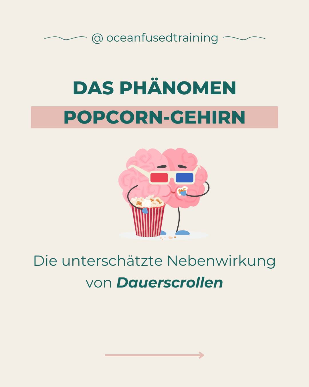 Zu viel Scrollen überreizt dein Nervensystem. Dein Kopf springt von Reiz zu Reiz wie Popcorn in der Pfanne. Fachleute nennen das Popcorn-Gehirn.
Typische Folgen:
📉 kürzere Aufmerksamkeitsspannen
😑 weniger Freude am Offline-Leben
⚡ ständige innere Unruhe
Die gute Nachricht ist, du musst nicht komplett offline gehen. Schon kleine digitale Grenzen machen den Unterschied:
🔕 Benachrichtigungen ausschalten
⏳ Scrollzeit begrenzen
🌿 bewusste Pausen gestalten
Du willst lernen, wie du Stress besser regulierst und deine Resilienz stärkst? Dann schau dir unseren Bildungsurlaub Resilienz im Beruf an – mit Surfen, Yoga und wissenschaftlich fundierten Methoden. Mehr Infos findest du über den Link in unserer Bio.
—
Hi, wir sind Ocean Fused Training. Wir verbinden berufliche Weiterbildung mit Natur und
Bewegung. Folge uns für fundierte Impulse rund um Stressregulation, Selbstfürsorge und
Resilienz im Berufsalltag.
#stressmanagement #bildungszeit #resilienz #oceanfusedtraining #bildungsurlaub #erleben #teambildung #embodiment