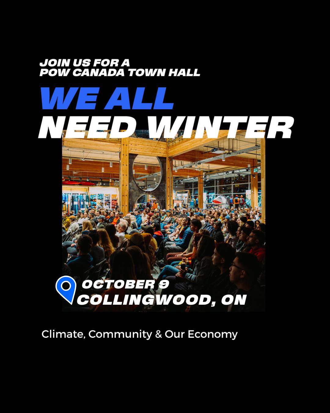 Come connect with local business owners, athletes, scientists and community leaders as we dig into the POWer of community and how outdoor towns can adapt + advocate for their future. @protectourwinterscollingwood
CCAT will have a table and we'll be sitting on the panel. Join us!
📍 Collingwood Public Library – Rooms B+C
📅 Thursday, Oct 9, 2025
⏰ Doors 5:45 | Start 6:00
💵 Free!
RSVP: https://www.protectourwinters.ca/townhall_collingwood_2025
#protectourwinters #climateaction #localimpact #collingwood #lovewhereyoulive