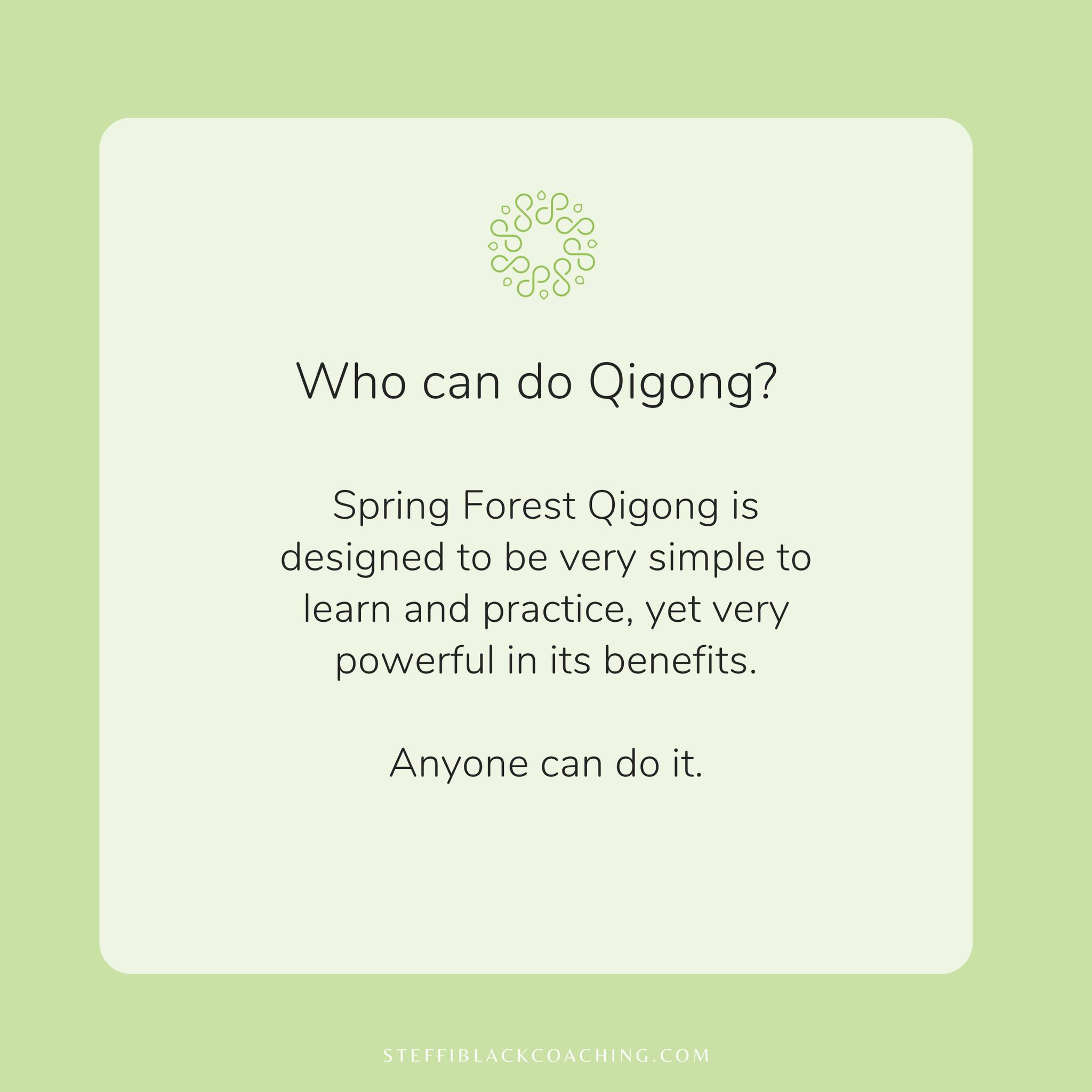 Qi gong is for everyone! We offer a variety of classes and plans to suit everyone. Steffi leads Qigong Classes on Tuesday evening at 7:30 pm and Saturday morning at 9 am. There are numerous payment plans available including a special seniors 5 class pass.
Link in bio