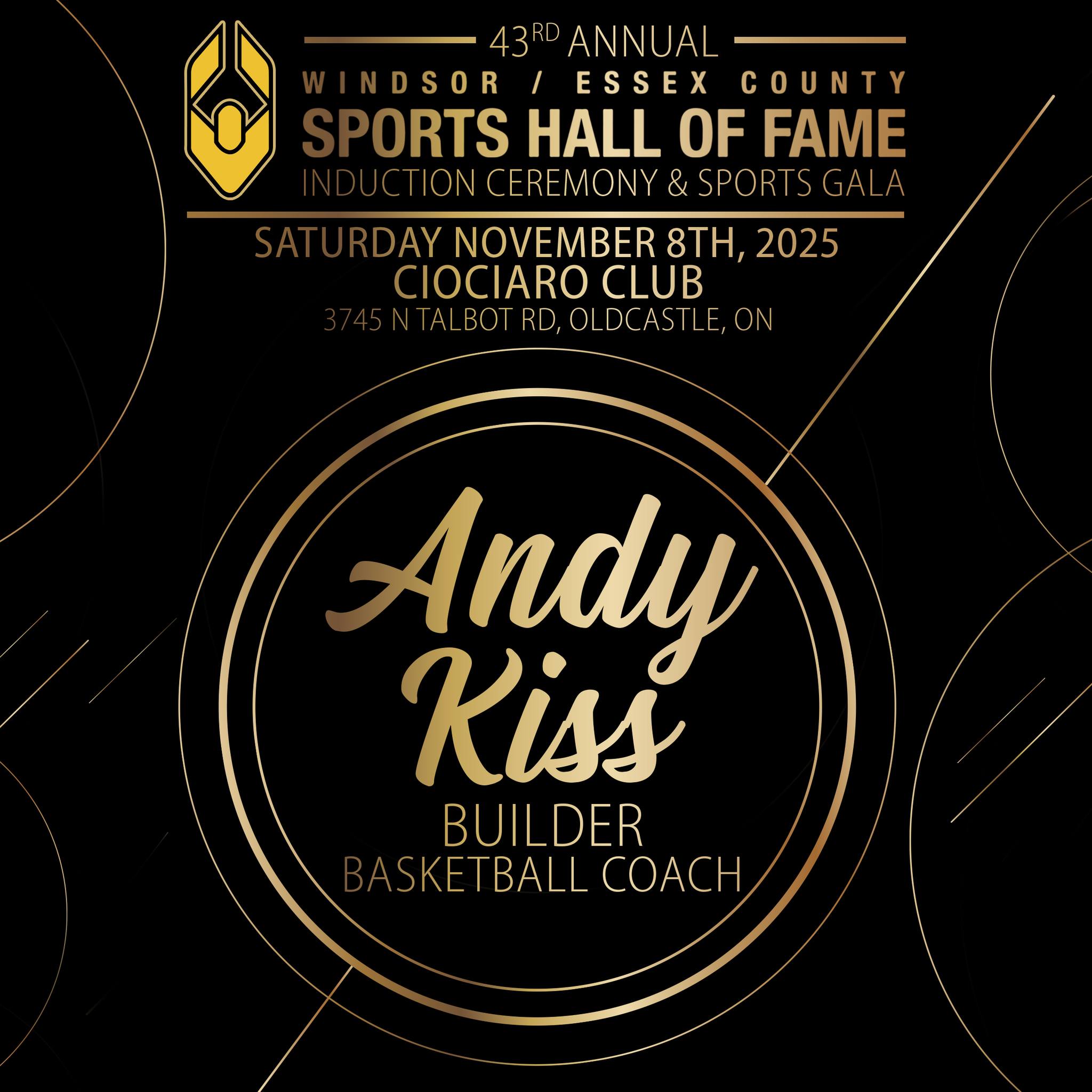 🏀 Meet the Inductee - Andy Kiss 🏀
.
.
Coach Andy Kiss has had success in every level of his coaching career, from high school to collegiate athletes! He has turned the St.Clair College Saints Women’s basketball team into an unstoppable force of nature. His successful career has undoubtedly put his name on the map, and now it has it’s place in the Builders Category of the Windsor/Essex Sports Hall of Fame!🏆
.
.
Join us in Honouring Andy at our 43rd Annual Gala on Saturday November 8th at the Ciociaro Club of Windsor!
.
To purchase tickets 🎟️ use the link in our bio, or visit www.WECSHOF.com
.
.
#wecshof #HallOfFame #Gala #Athletes #Builders #Inductees #windsoressex
#windsor #Sports