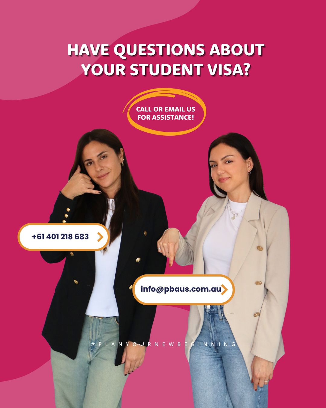 Did you know that starting today you can chat with our team on WhatsApp? 🤩
Don't be shy... GET IN TOUCH!
#PointBreakAustralia #StudyInAustralia #AustralianJourney