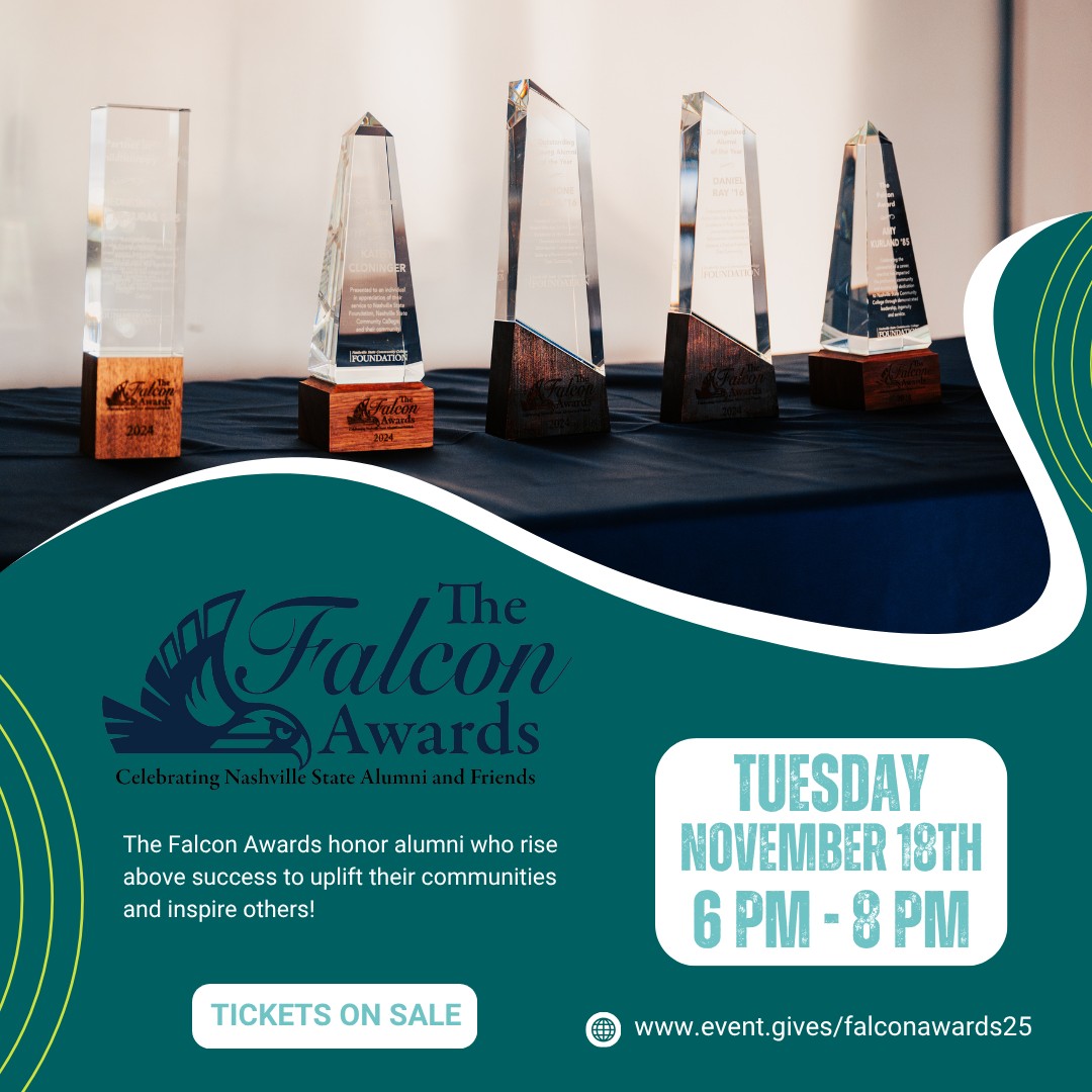 The Falcon Awards are coming up soon, and you wonāt want to miss this evening of celebration! Grab your tickets today at the link in our bio šļø
#FalconAwards #NashvilleState #NSCCFoundation