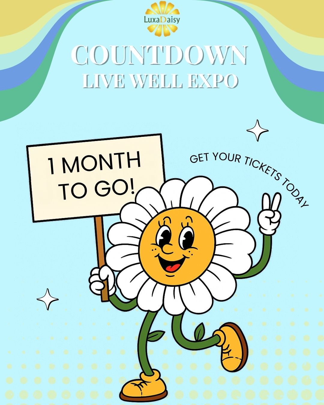 🌼 Daisy May is excited to announce… only 31 days until the LuxaDaisy Live Well Expo! 🌼
✨ Fitness sessions, inspiring speakers, local vendors, and FREE sponsored gift bags await you!
🧘 Grab your yoga mat (and a friend!) because our BOGO ticket special is live for a limited time! Don’t wait—this deal won’t last.
🎟️ Get your tickets today → link in bio
#LuxaDaisyLiveWellExpo #LuxaDaisyCommunity #WellnessDay #BOGO #OrangeCountyEvents
#LuxaDaisyLiveWellExpo, #LuxaDaisyCommunity, #LiveWellExpo, #WellnessDay, #DaisyMay