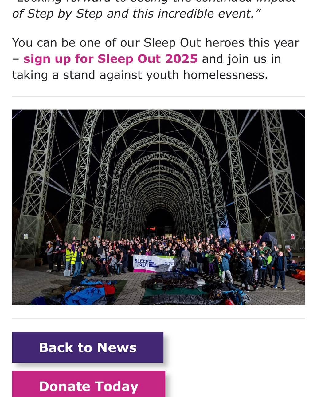 It’s our privilege to sing THIS FRIDAY EVENING between 7-8pm to the supporters of Step By Step- an incredible Aldershot charity that support people out of homelessness. We will be singing to support the guys sleeping out at Farnborough Hanger before they sleep out to raise funds for the charity. If you’re free, come along. If you’re not, please share and help Step By Step to raise these extremely needed funds before it gets too cold to be safe for those that have nowhere to go.