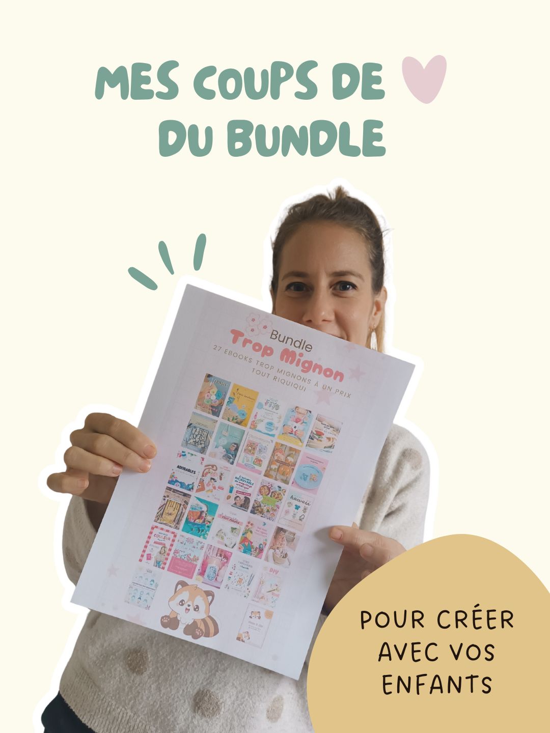 ✨ Mes coups de cœur du bundle pour créer avec vos enfants ! ✨
Dans le Bundle Tout Mignon, vous retrouverez parmi les 27 ebooks plein de super DIY à faire avec vos enfants 👨👩👧👦🎨✂️
Je vous montre dans ce carrousel des extraits parfaits pour créer ensemble :
🌸 DIY trop mignons de Clémence @quatremerveilles
🎭 L'univers incroyable du maquillage artistique de Caroline @lesrecreationscreatives
🏡 Cocon tout doux de Flavie @by.zabeil
📄 Adorables créations en papier d'Émilie @lapetiteruse
🖍️ Coloriages et créations magiques d’Elen @elenlescoat
📔 Journaling tout mignon de Mélodie @mydailybullet
💭 Alors, quelles créations vous tentent le plus ?
#bundletoutmignon #coutureenfant #diyenfant #activitescreatives #apprendreacoudre #couturecreative #couturefacile #coudreenfamille #coutureaddict #mampreneuse #ateliercreatif #activitesmanuelles