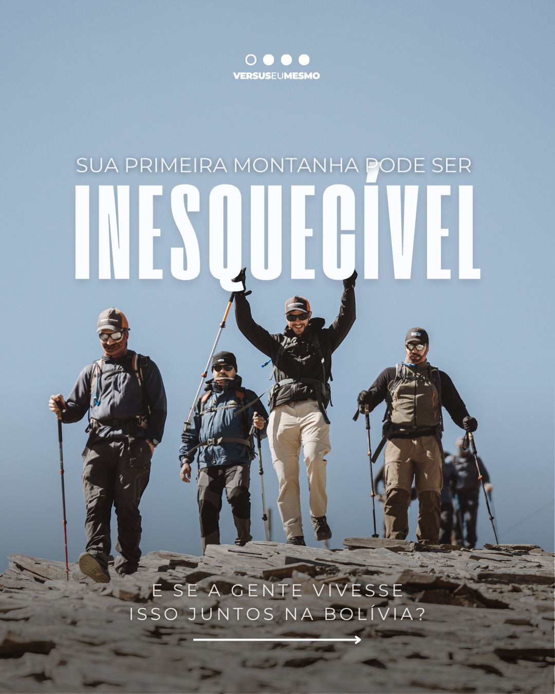 🏔️ Sua primeira montanha pode ser na Bolívia, ao lado de quem caminha com você. ✨
Durante a expedição, você vai:
✔️ Explorar La Paz e se aclimatar à altitude (3.600m).
✔️ Viver dias intensos no Vale do Condoriri com curso de escalada em gelo e neve.
✔️ Conquistar seus primeiros cumes (Pico Tarija e Pequeño Alpamayo).
✔️ E encerrar com chave de ouro no Huayna Potosí (6.000m), a sua primeira grande montanha internacional.
🌍 O melhor? Você não precisa viver isso sozinho.
Convide um amigo para a expedição: além da força da amizade, vocês garantem desconto especial na próxima aventura + kit exclusivo de montanhismo.
📲 Comente “EUQUERO” e receba todos os detalhes da expedição Bolívia.
O cume perfeito espera por vocês.