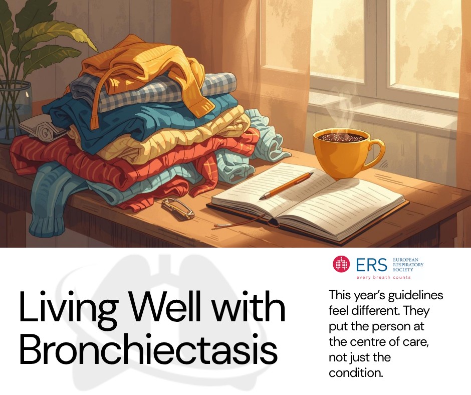 Life with bronchiectasis isn’t lived in a clinic or a set of neat bullet points — it’s lived between work deadlines, dog walks, and that eternal question: “where on earth did I leave my physio device?” 🙃
That’s why the new bronchiectasis guidelines actually feel like a win. They don’t expect perfection — they encourage flexibility, personal care and making things work in your real life.
For me, one small shift has been logging my routines. Not every day (because… life), but enough to see patterns. It’s made me more consistent without the guilt trip. And honestly? Giving myself credit for the small wins has been just as important as the physio itself.
✨ The message I took from the guidelines: it’s not about doing everything, it’s about doing something — and keeping at it in a way that fits your world.
I've written a short blog on the guidelines. Check it out here:
👉 https://www.livingwellwithbronchiectasis.com/post/helping-yourself-what-the-new-bronchiectasis-guidelines-mean-for-us
#Bronchiectasis #LivingWellWithBronchiectasis #ERSGuidelines #LungHealth #ChronicIllnessCommunity #PatientPerspective
@EuropeanRespiratorySociety @EuropeanLungFoundation @EMBARCnetwork @AsthmaAndLungUK @europeanrespiratorysociety @european_lung Lung Health Foundation