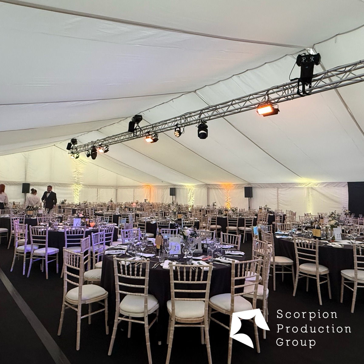 🌟 Transforming spaces, one event at a time! 🌟
We recently kitted out a stunning marquee with a 20-metre central truss, complete with a wide variety of intelligent lighting fixtures. By day, the system provided smooth, controllable room lighting — and by night, it came alive with dynamic effects lighting to set the stage for an unforgettable evening of entertainment.
From elegant ambience to full-on party mode, our intelligent lighting solutions adapt seamlessly to create the perfect atmosphere for any occasion.
✨ Lighting that doesn’t just brighten the room — it transforms it.
#EventProduction #DynamicLighting #ScorpionProductionGroup #UnforgettableEvents
