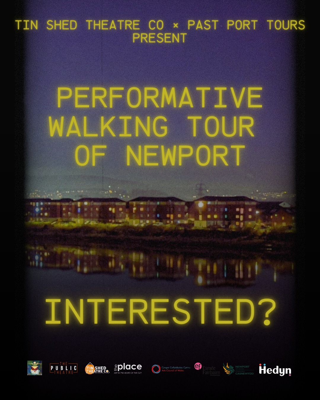 Performative Walking Tour of Newport!
Interested?! 👀
Tin Shed Theatre Co’s Public Theatre group is teaming up with Past Port Tours to create an exciting performative walking tour in Newport City Centre for the Newport Fringe Fest in March 2026.
This voluntary outdoor arts project is open to anyone interested in history, local stories, improv, acting, design, scriptwriting - or anything in between.
Join our Past & Play sessions on Tues 18th Nov & Tues 2nd Dec, where we will investigate Newport histories that matter to us, get to know each other through fun, gentle games and start playing with creative ideas for the tour. We're searching for peculiar and unusual stories... and we can't wait to hear your ideas!
🌟 Past & Play Sessions
📅 Tues 18 Nov & Tues 2 Dec
🕰️ 6 - 8pm
👥 Ages 16+
🎟️ Free, message or email Jazz (jazztinshed@gmail.com) to sign up!
📍 The Place, NP20 4AL