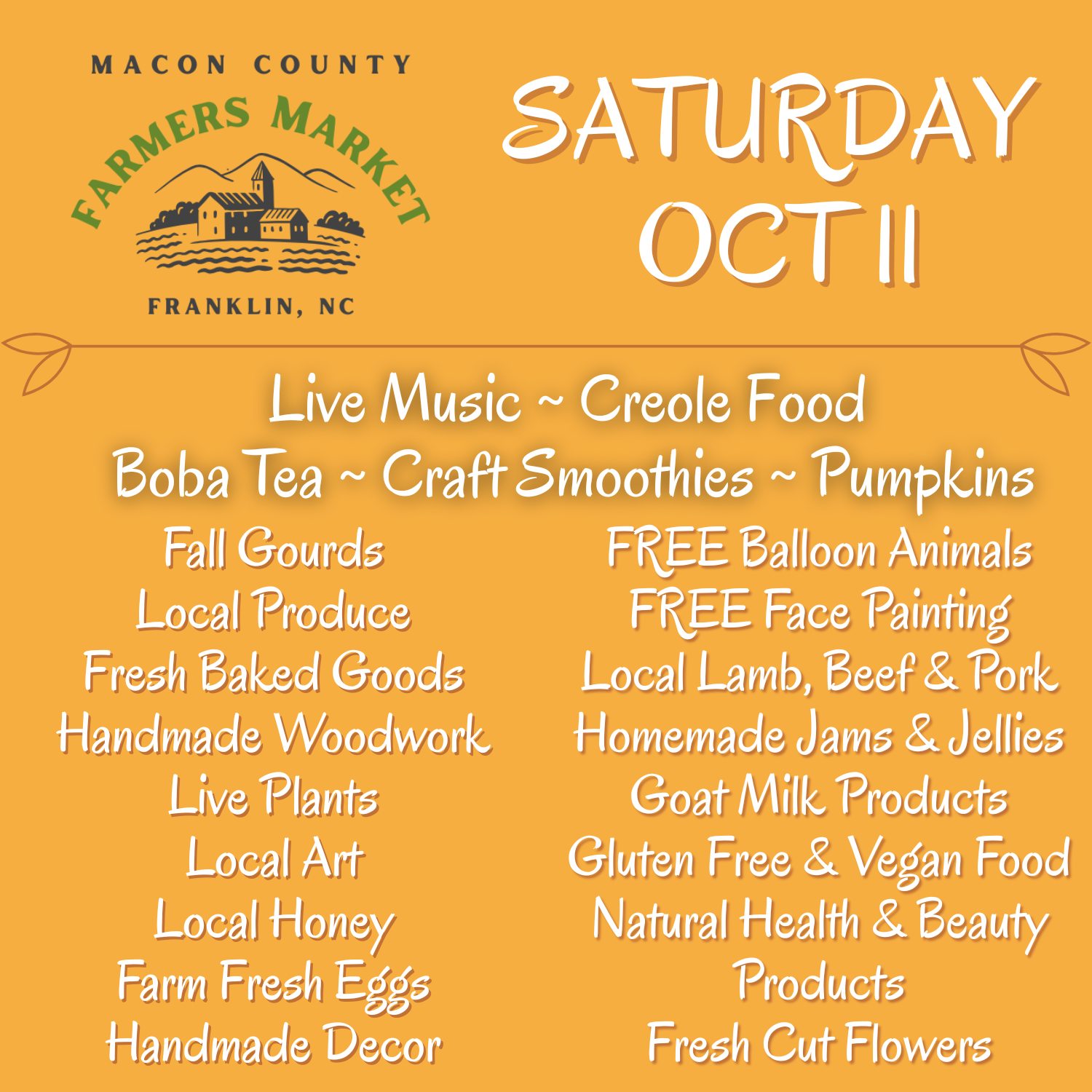 Check out what's coming to the farmers market tomorrow! 😎🙌
9:00AM-2:00PM
Town Hall
95 E Main Street, Franklin
.
.
.
#farmersmarketfranklinnc #wncfarmtotable #appalachianproduce #appalachianfarm #maconcountyfarmersmarket #franklinncchamber #franklinnc #franklinncfarmersmarket #experiencefranklinnc