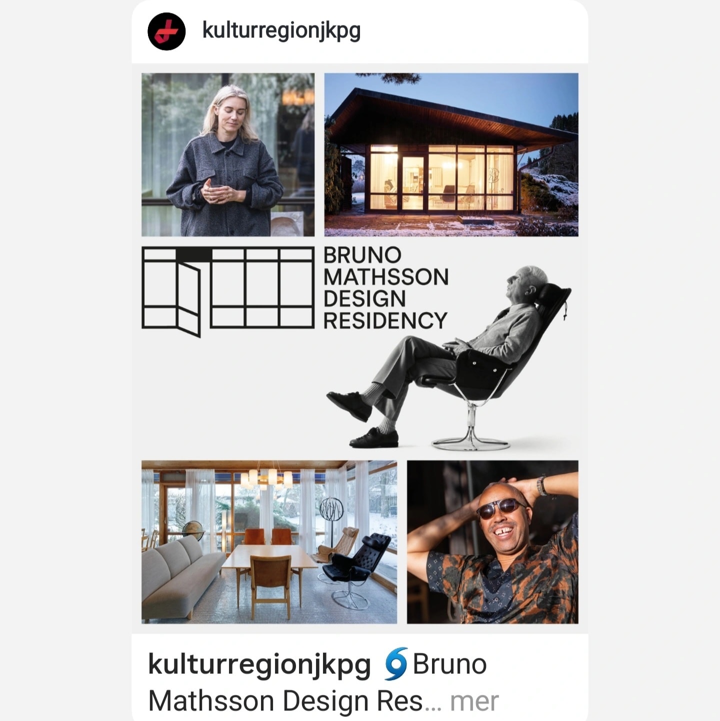 Delat inlÀgg frÄn @kulturregionjkpg :
----------------
"
đBruno Mathsson Design Residency 2026 ~ Ansökan Ă€r öppen ~ rjl.se/bmdrđ
Bruno Mathsson Design Residency erbjuder en internationellt verksam designer tid för efterforskning, utveckling, nÀtverkande och fokus i en stimulerande arkitektonisk miljö, i samarbete med Vandalorum och regionens omfattande tillverkningsindustri.
Residenset ger stipendiaten möjlighet att vistas en mĂ„nad (15 majâ15 juni 2026) i ett hus designat av den inflytelserika arkitekten och möbeldesignern Bruno Mathsson (1907â88). Huset, frĂ„n 1955, Ă€r belĂ€get i Bruno Mathssons hemstad VĂ€rnamo och bestĂ€lldes ursprungligen av Sven Lundh (grundare av möbelföretaget KĂ€llemo och initiativtagare till Vandalorum).
đ Ansökan Ă€r öppen! Sista ansökningsdag Ă€r 30 oktober.
đ LĂ€s mer pĂ„ rjl.se/bmdr
Bruno Mathsson Design Residency drivs av Region Jönköpings lÀn och konst- och designmuseet Vandalorum, med stöd av Region Jönköpings lÀn och VÀrnamo kommun, i samarbete med entreprenör och möbelsamlare Johan Sjöberg, Bruno Mathsson International och Stiftelsen Karin och Bruno Mathssons fond.
đBland tidigare stipendiater finns de internationellt erkĂ€nda formgivarna Stephen Burks (USA, 2024) och Maria Bruun (Danmark, 2025) đ
"