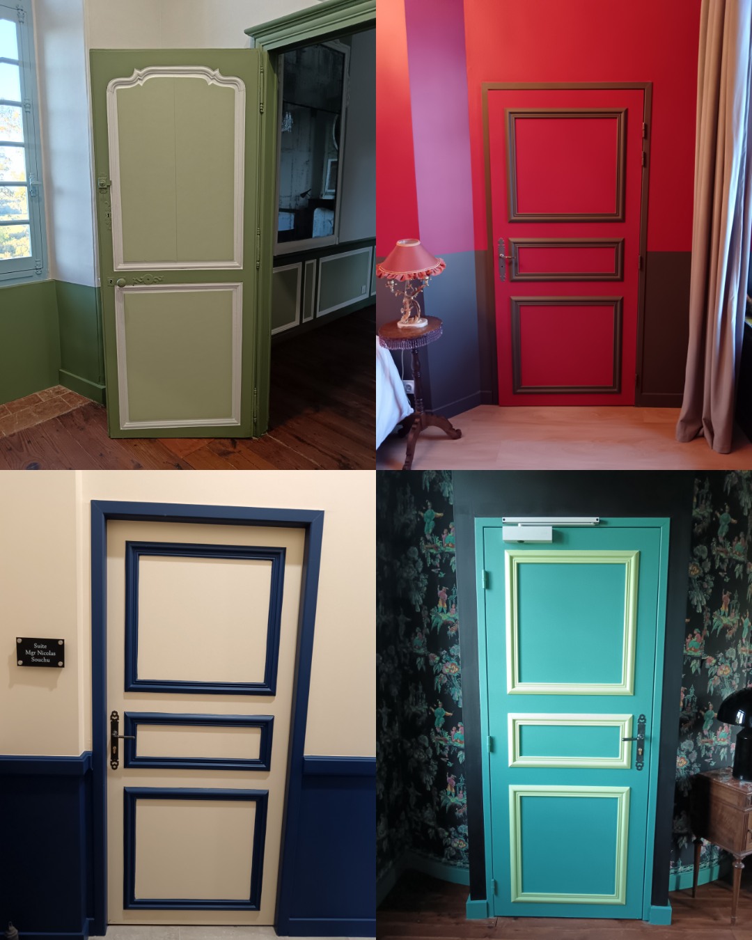 Après presque un kilomètre de moulures... portrait à la Andy Warhol de quelques portes du château du domaine @arraydousou 😉