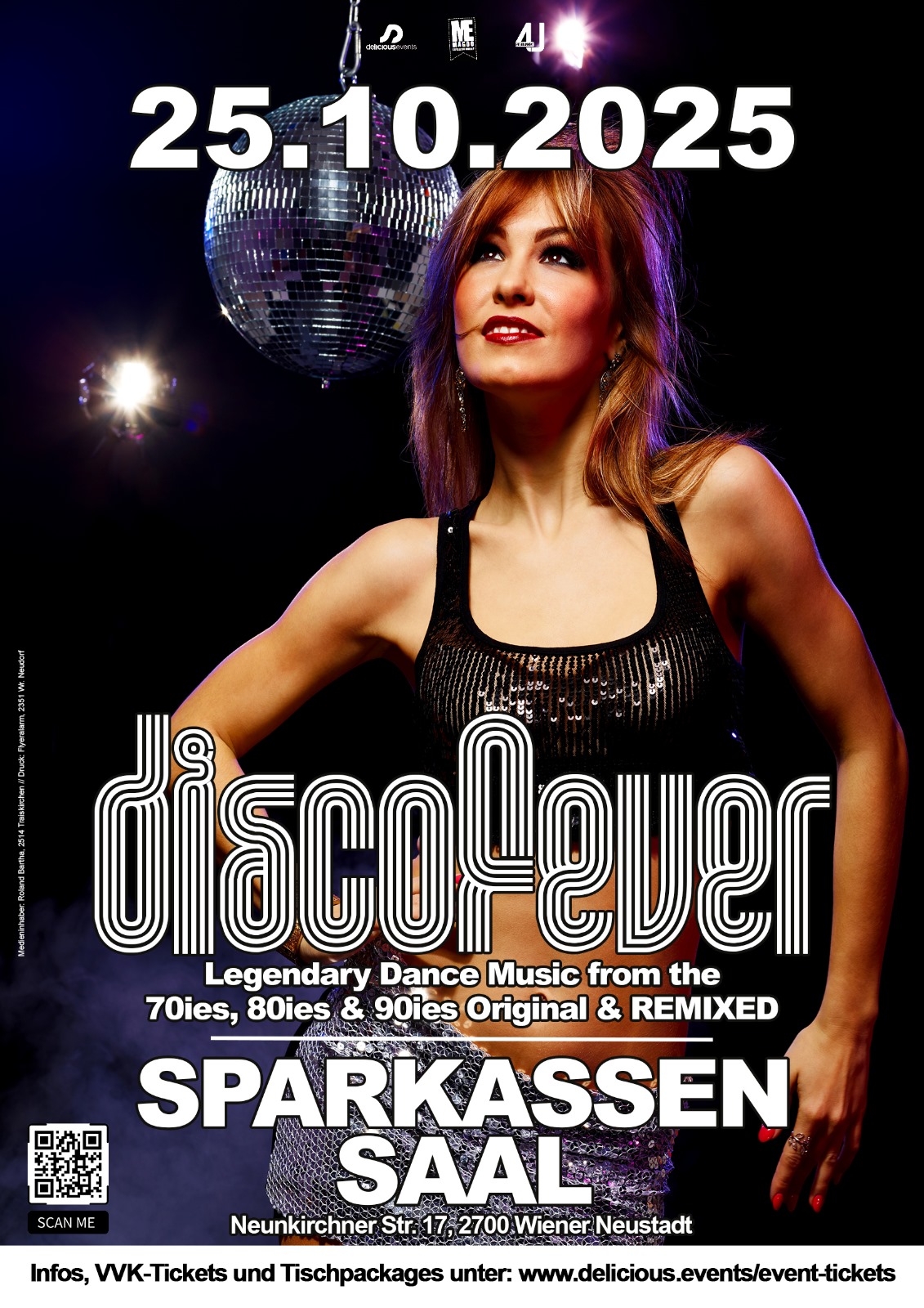 DISCOFEVER – Das Highlight erstmals in Wiener Neustadt!
Die Discokugel strahlt, die Hits begeistern – DISCOFEVER feiert am 25. Oktober 2025 mit Tanz, Musik und purer Emotion im Sparkassensaal Premiere!
An diesem Abend verwandelt sich der barockmoderne Sparkassensaal im Herzen Wiener Neustadts in eine glitzernde Tanzfläche. Unter der strahlenden Discokugel, die den Saal in funkelndes Licht taucht, bringt das Team rund um den KLUB KASEMATTEN mit einem einmaligen DISCOFEVER Special endlich auch 2025 die unverkennbaren Dance-Vibes nach Wiener Neustadt.
Musikalisch erwartet die Gäste eine unvergessliche Zeitreise durch die größten Hits der 70er, 80er und 90er – im Original und in packenden Remixes. Von Disco-Ikonen wie ABBA über die King-of-Pop-Hymnen von Michael Jackson bis hin zu den kraftvollen Rockklassikern von AC/DC, KISS und Co. – hier kommen alle Fans der goldenen 80er voll und ganz auf ihre Kosten. Und natürlich dürfen auch die unvergesslichen
90er-Dance-Hymnen von Stars wie Gigi D’Agostino oder Dr. Alban sowie Pop der Backstreet Boys oder Spice Girls nicht fehlen, die als Garant für ausgelassene Partystimmung sorgen werden.
Hinter den Turntables sorgt Resident DJ Roland Bartha für die perfekte Mischung. Speziell für das Publikum in Wiener Neustadt stehen die Disconauts zusammen auf der Bühne: Martin Haslinger und Oliver Pusswald liefern ein energiegeladenes Set, das niemanden stillstehen lässt. Für Live-Atmosphäre sorgt außerdem ZsombiSax, der mit seinem Saxophon den Funk und Groove direkt ins Publikum trägt.
Die Premiere von DISCOFEVER in Wiener Neustadt verspricht eine Nacht voller Hits, Tanz und Emotionen – und das alles im Glanz der legendären Discokugel.
Tickets
Die Tickets sind streng limitiert – nur 600 Stück verfügbar!
Vorverkauf: 18 €
Abendkassa (sofern verfügbar): 21 €
Package: Stehtisch für 4 Personen: ab 179 €
(inklusive 4 Tickets, Stehtischreservierung, 1 Flasche Sekt oder 1 Flasche Spirituose mit Beigetränken und 1 Flasche Mineralwasser)
Jetzt Tickets unter https://www.delicious.events/event-tickets sichern.