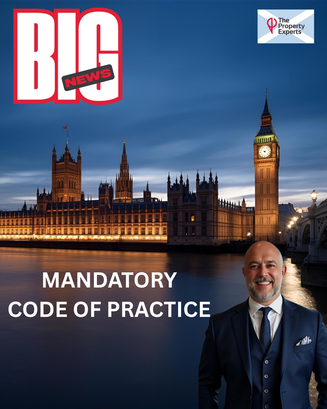 The UK Government has announced mandatory Code of Practice for all estate agents.  Rest assured The Property Experts here in Scotland already have signed up to Letting Agent Code of Practice (Scotland) Regulations 2016 and we welcome any changes that positively affect our industry in order to protect home buyers and sellers.  Let's hope Scotland follows suit.