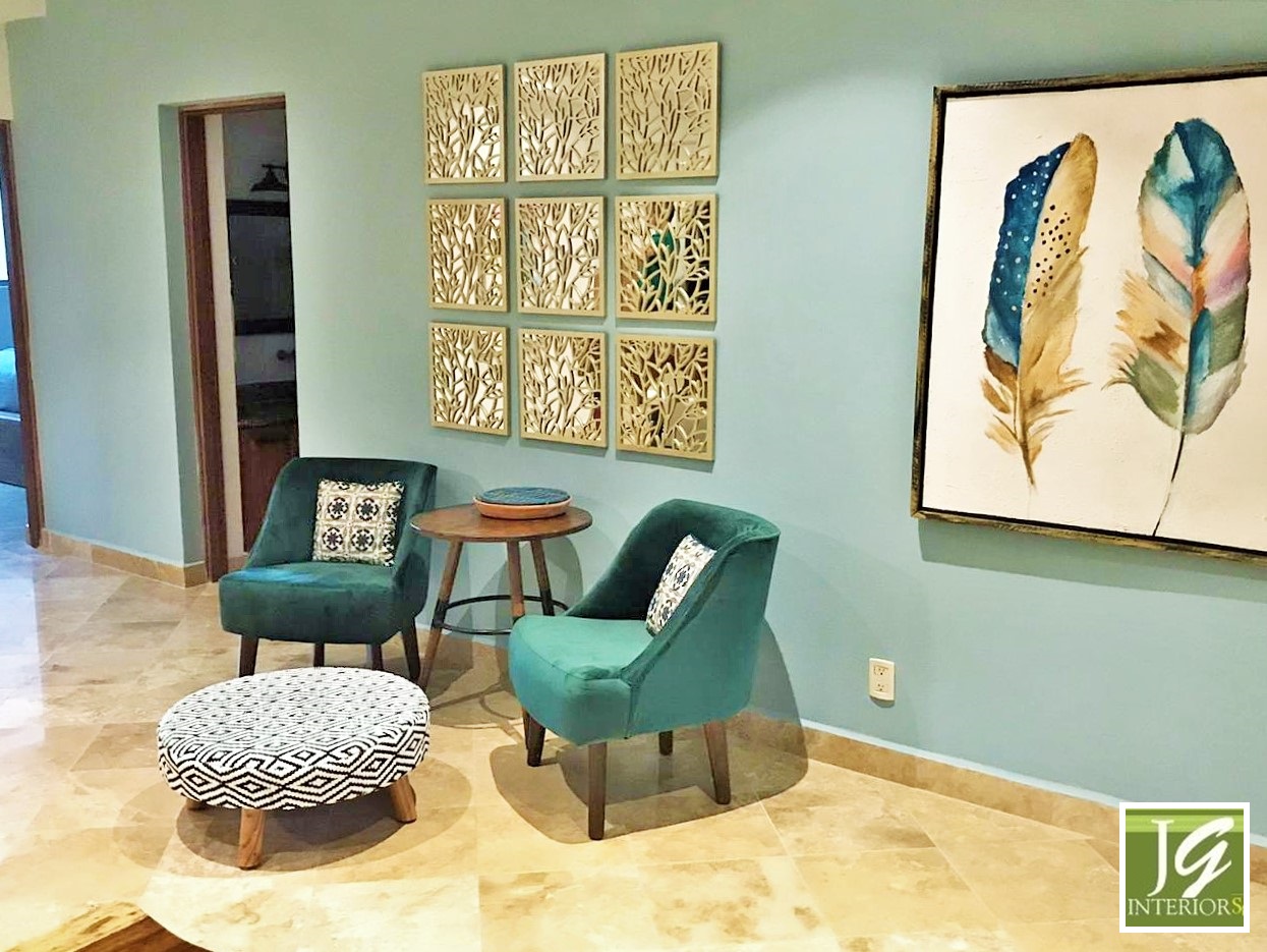 Breathe in this transformation. 🌿🌊🩵
Emerald-green velvet chairs. Natural wood finishes. Soft teal walls. Evocative wall art overlooking the space. Wide windows that welcome light. Outdoors, a covered patio with an L-shaped sofa invites long conversations and quiet mornings. The master bath includes a stone walk-in shower and seamlessly flows to the walk-in closet. Each thoughtful detail culminates in a space that feels like an escape.
This is what refreshing a waterfront home feels like. Calm, refined, alive.
Swipe through to see the full transformation.
Explore more of this project:
https://www.jamesgreyinteriors.com/portfolio/caribbean/waterfront-condo/receives-a-refreshing-remodel
#JamesGreyInteriors #CuratedCaribbeanElegance #WaterfrontDesign #CaribbeanLiving #InteriorRefresh