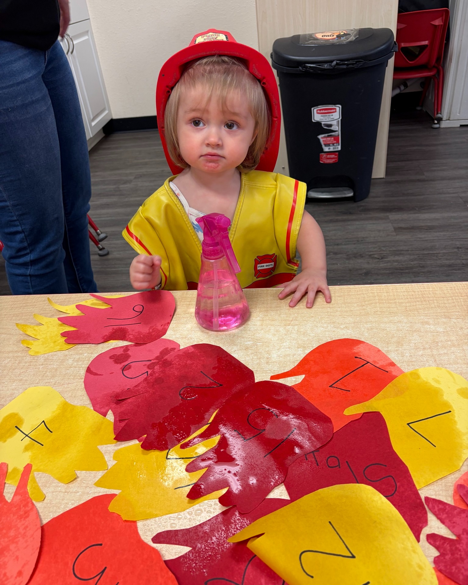 Look at all these cute fire fighters in our one-year-old classroom. They are all suited up and ready to put out the fire!! 🔥🔥🔥🔥🚒👨🚒👩🚒